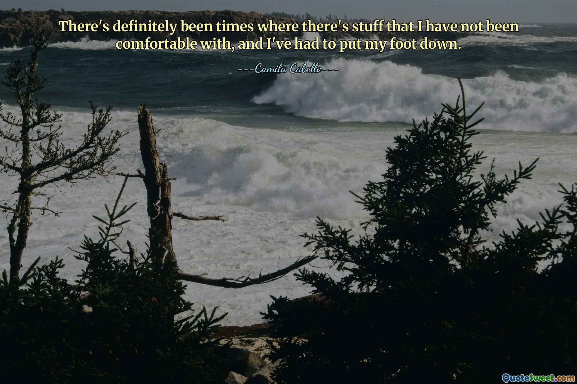 निश्चित रूप से कई बार ऐसा हुआ है जहां ऐसी चीजें हैं जिनके साथ मैं सहज नहीं हूं, और मुझे अपना पैर नीचे रखना पड़ा है।