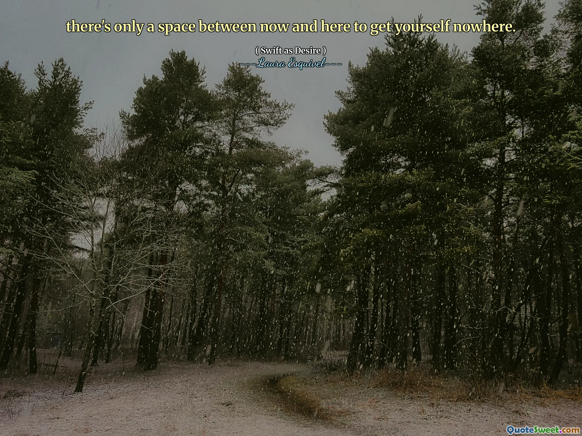 Il n'y a qu'un espace entre maintenant et ici pour ne vous rendre nulle part.