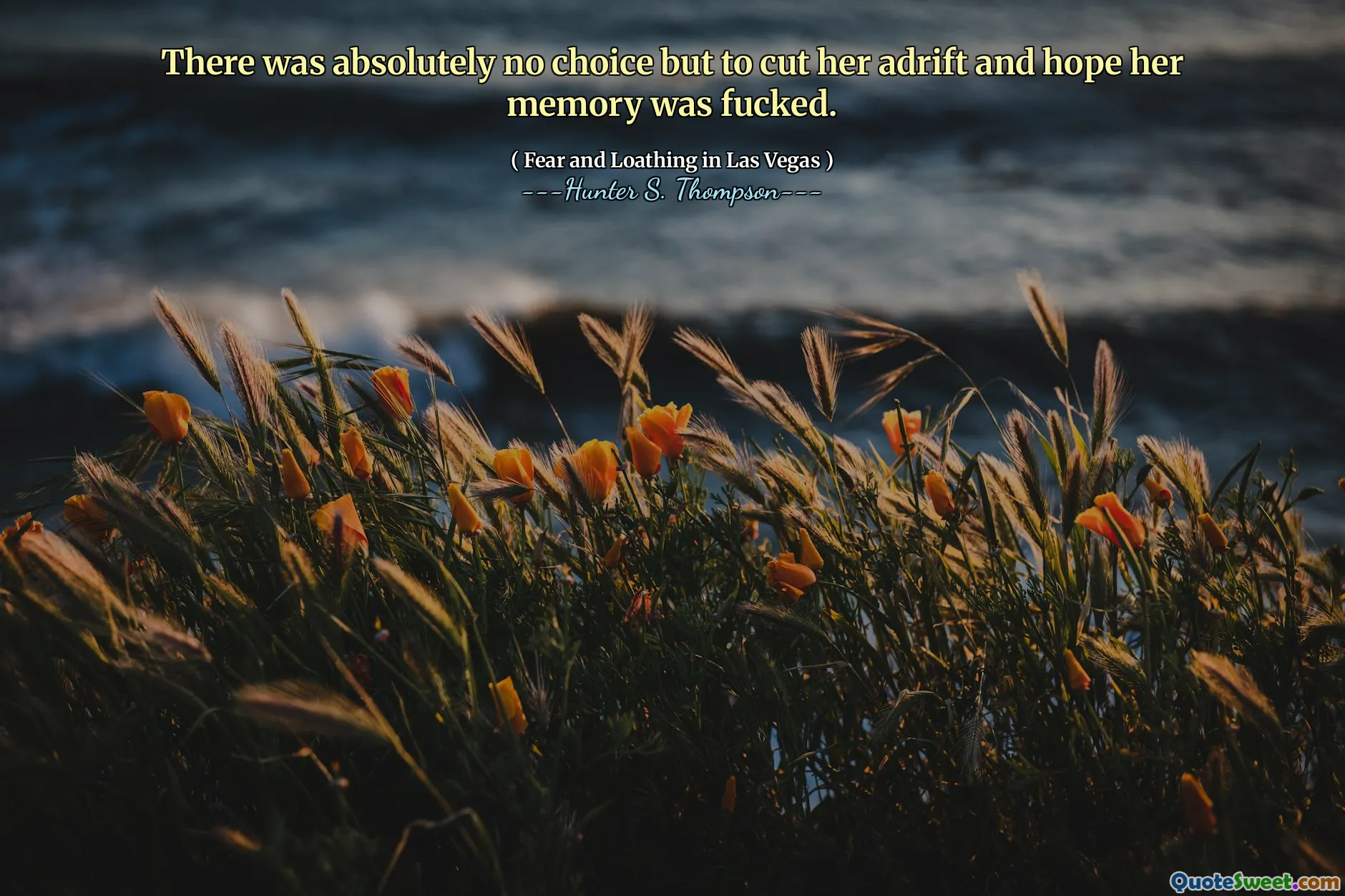 Не было абсолютно никакого выбора, кроме как разрезать ее по течению и надеяться, что ее память была трахнута.