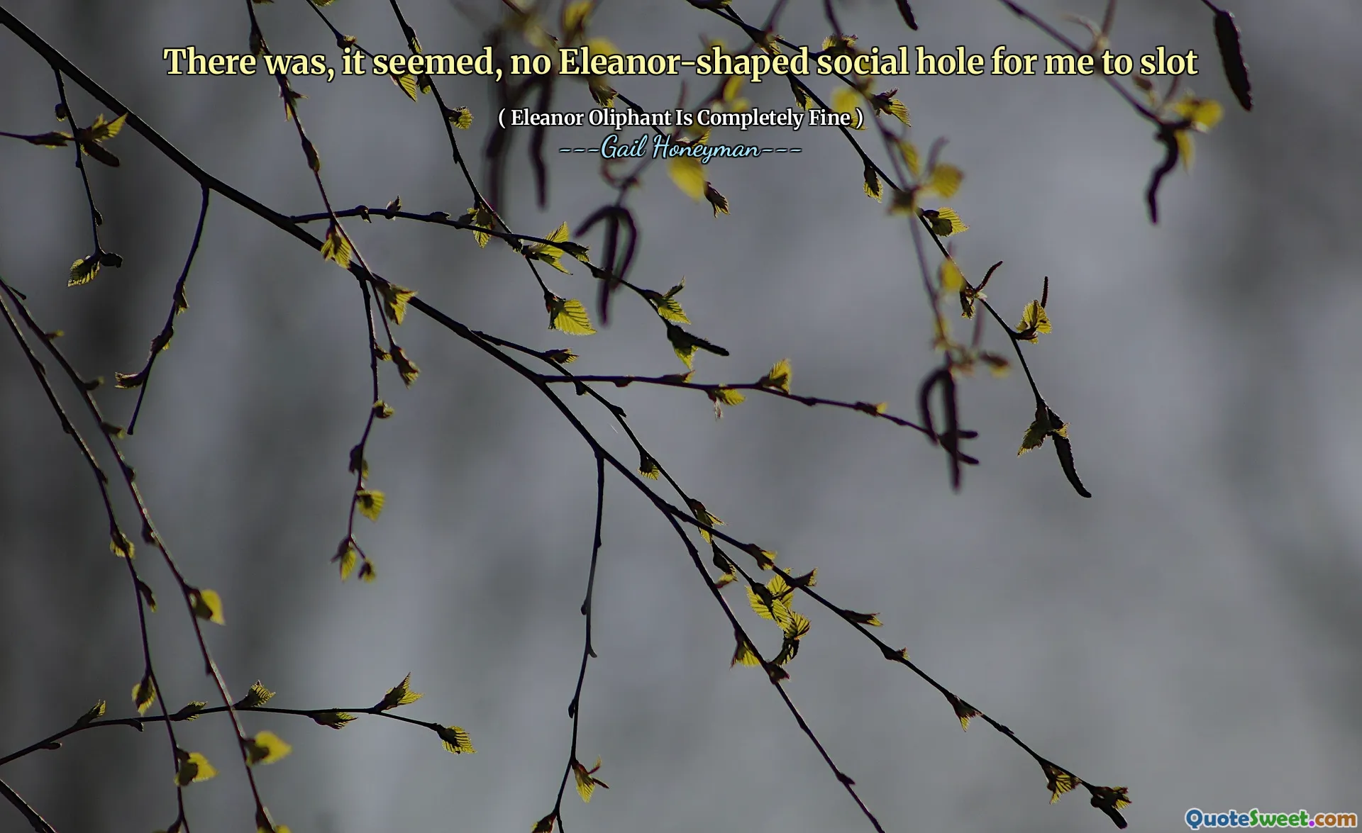 There was, it seemed, no Eleanor-shaped social hole for me to slot