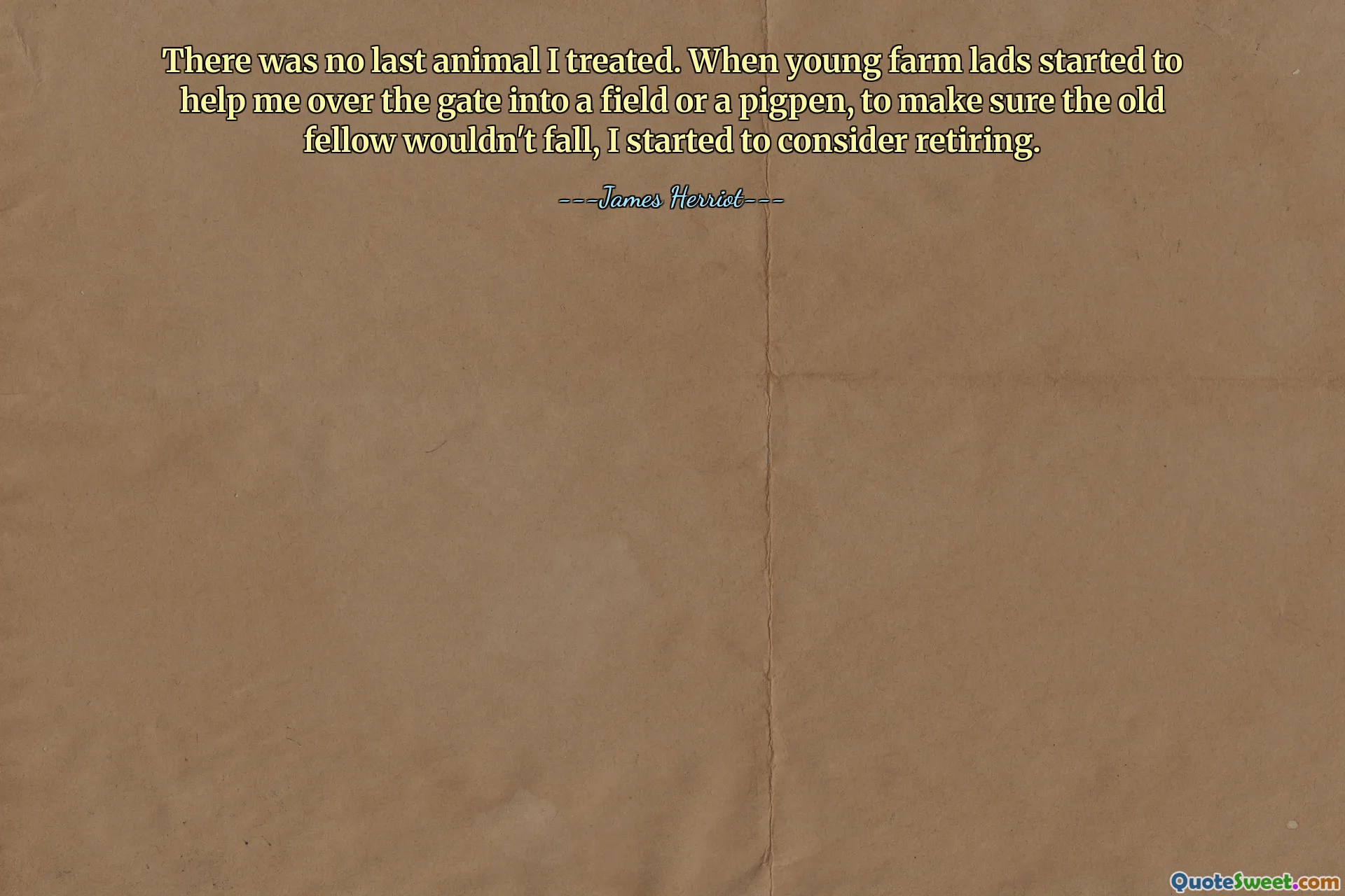 Det var inget sista djur jag behandlade. När unga bondgubbar började hjälpa mig över grinden till en åker eller en grisgård, för att se till att den gamle inte skulle ramla, började jag fundera på att gå i pension.