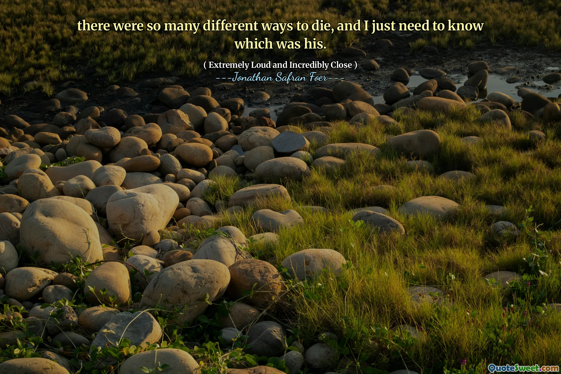 there were so many different ways to die, and I just need to know which was his.