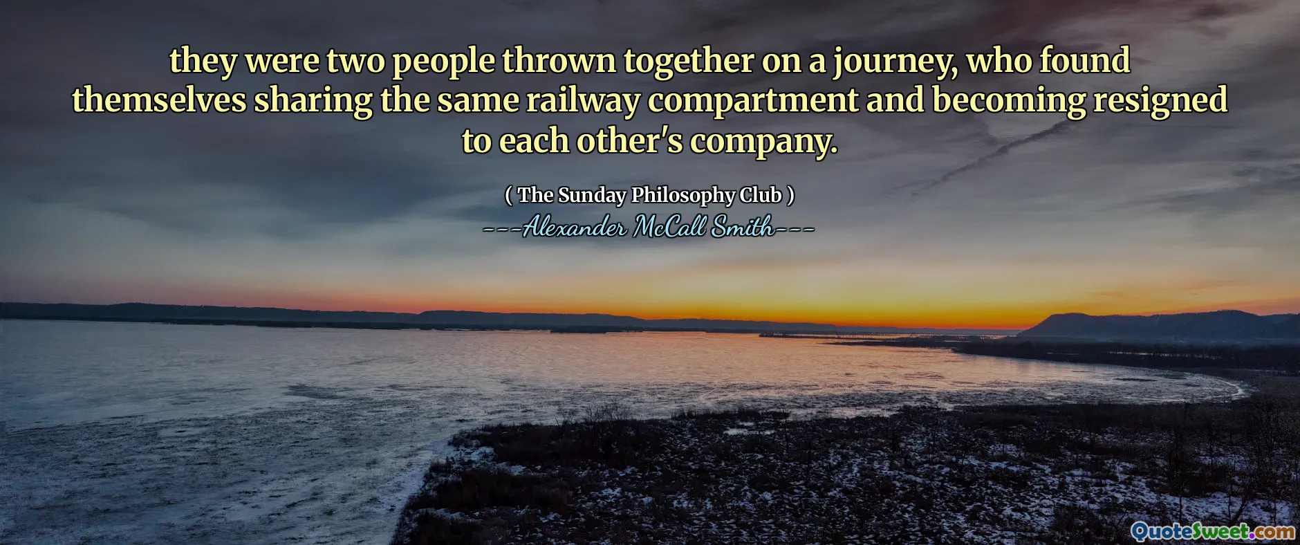 他们是两个人在旅途中一起投掷的两个人，他们发现自己分享了同一条铁路隔间，并与彼此的公司辞职。