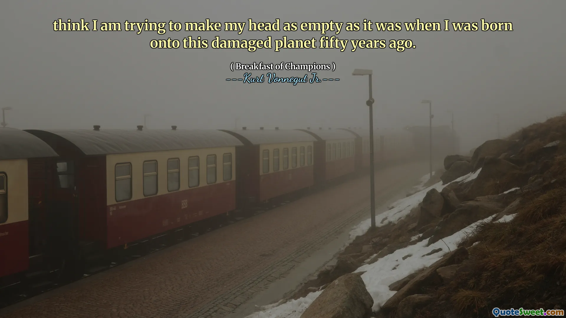 Denk dat ik probeer mijn hoofd zo leeg te maken als toen ik vijftig jaar geleden op deze beschadigde planeet werd geboren.