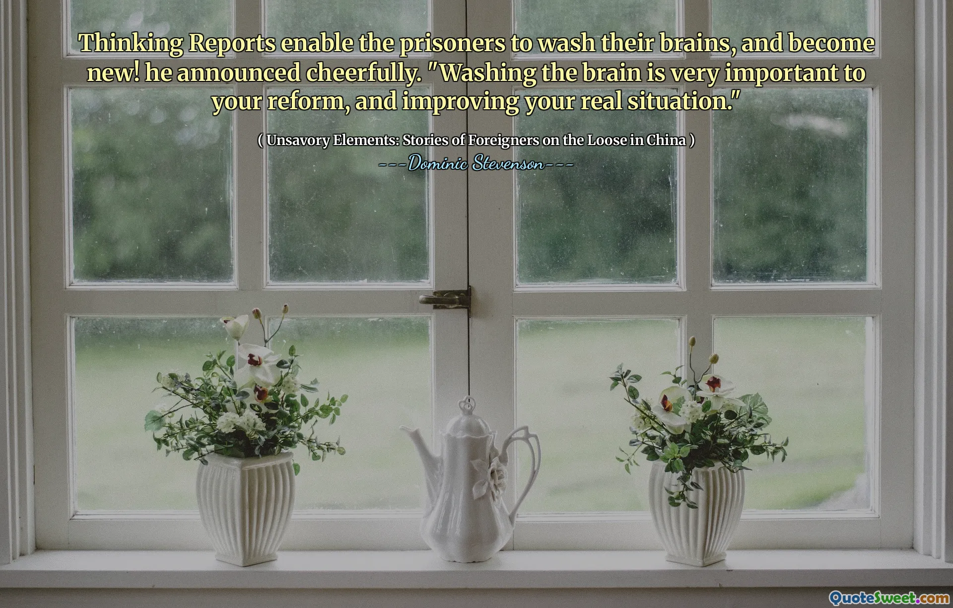 Thinking Reports enable the prisoners to wash their brains, and become new! he announced cheerfully. "Washing the brain is very important to your reform, and improving your real situation."