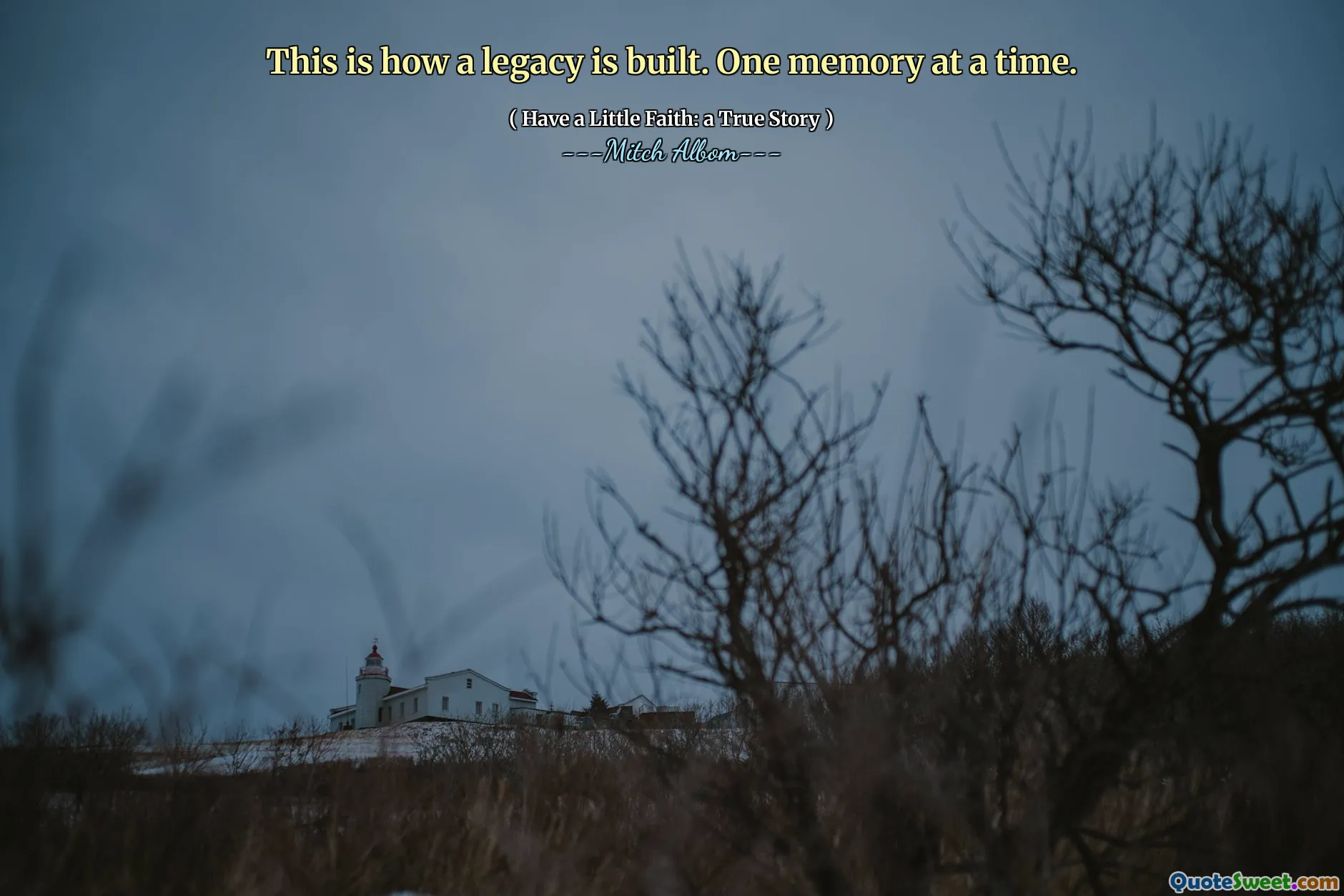 So wird ein Vermächtnis gebaut. Ein Gedächtnis nach dem anderen.