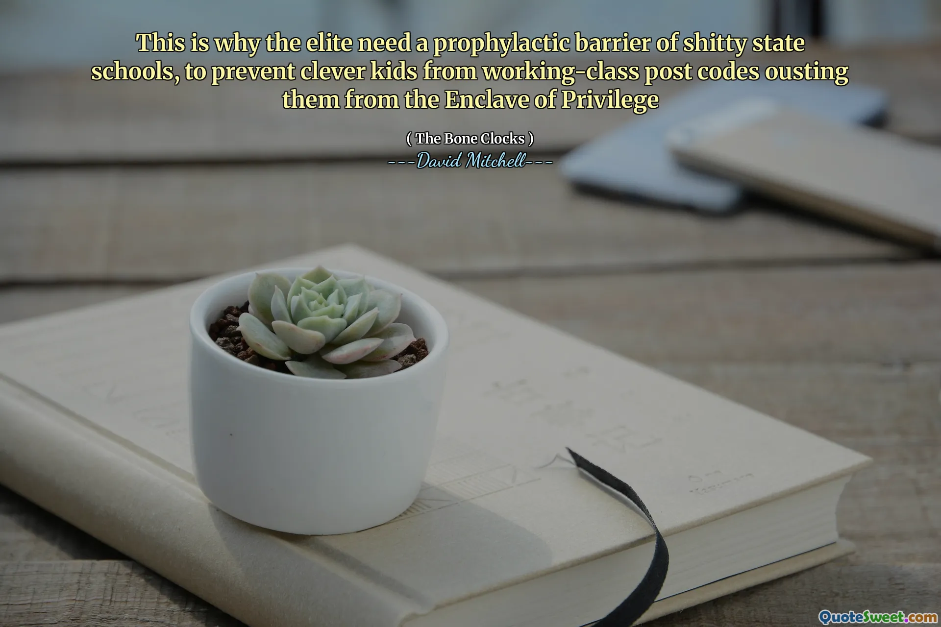 这就是为什么精英们需要建立一个由劣质公立学校组成的预防性屏障，以防止聪明的孩子因为工人阶级的邮政编码而将他们赶出特权飞地。