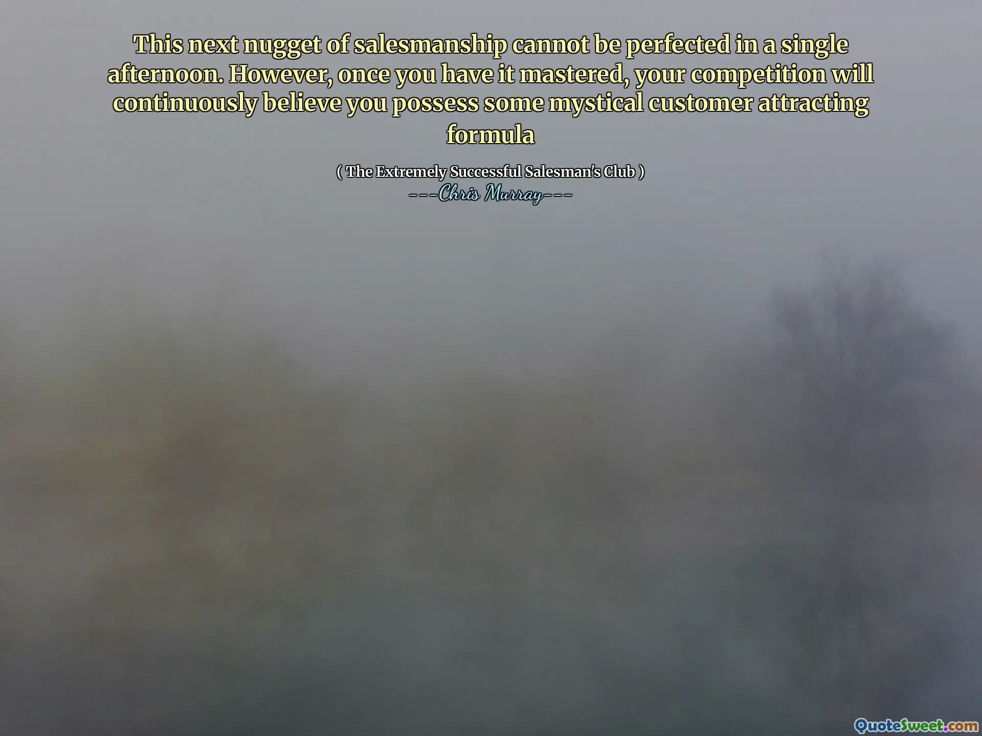 下一个下午不能完善下一个推销技巧的块。但是，一旦您掌握了它，您的竞争将不断相信您拥有一些神秘的客户吸引了公式