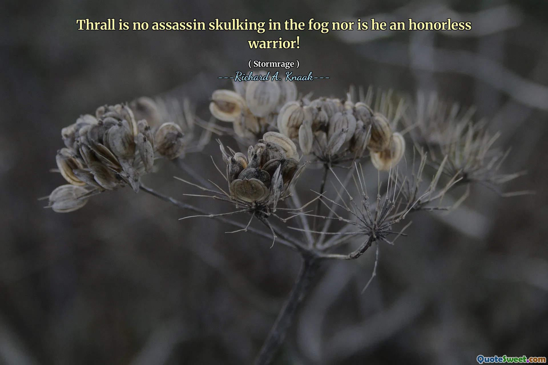 Thrall is no assassin skulking in the fog nor is he an honorless warrior!