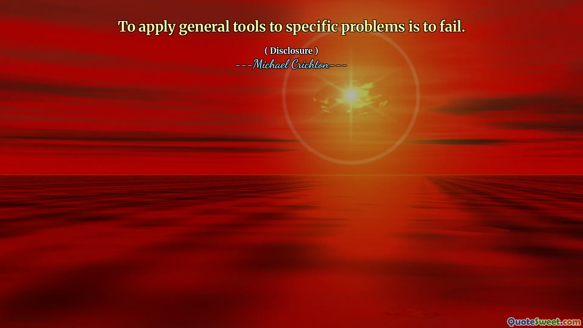 将一般工具应用于特定问题是失败。