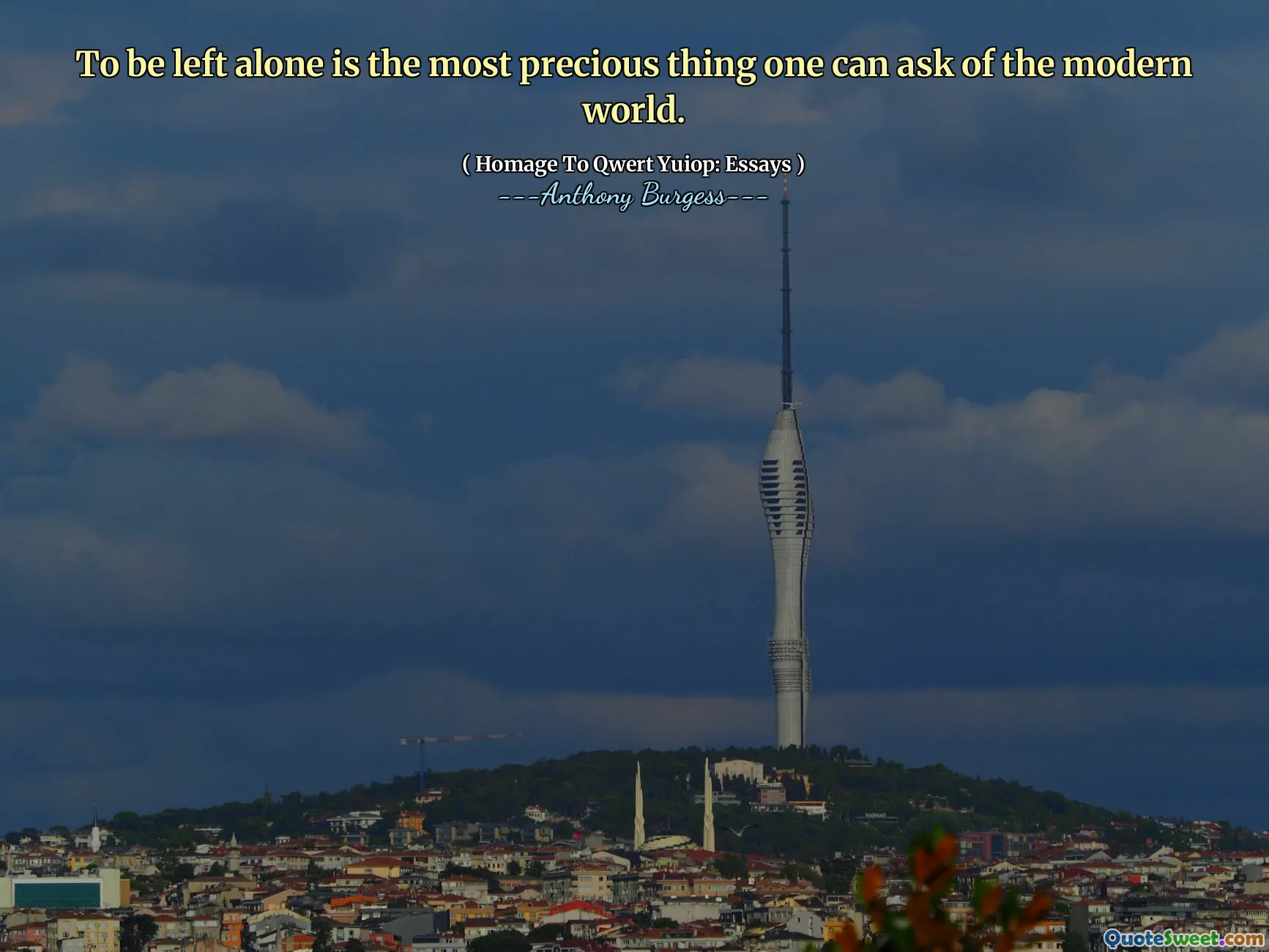 To be left alone is the most precious thing one can ask of the modern world.