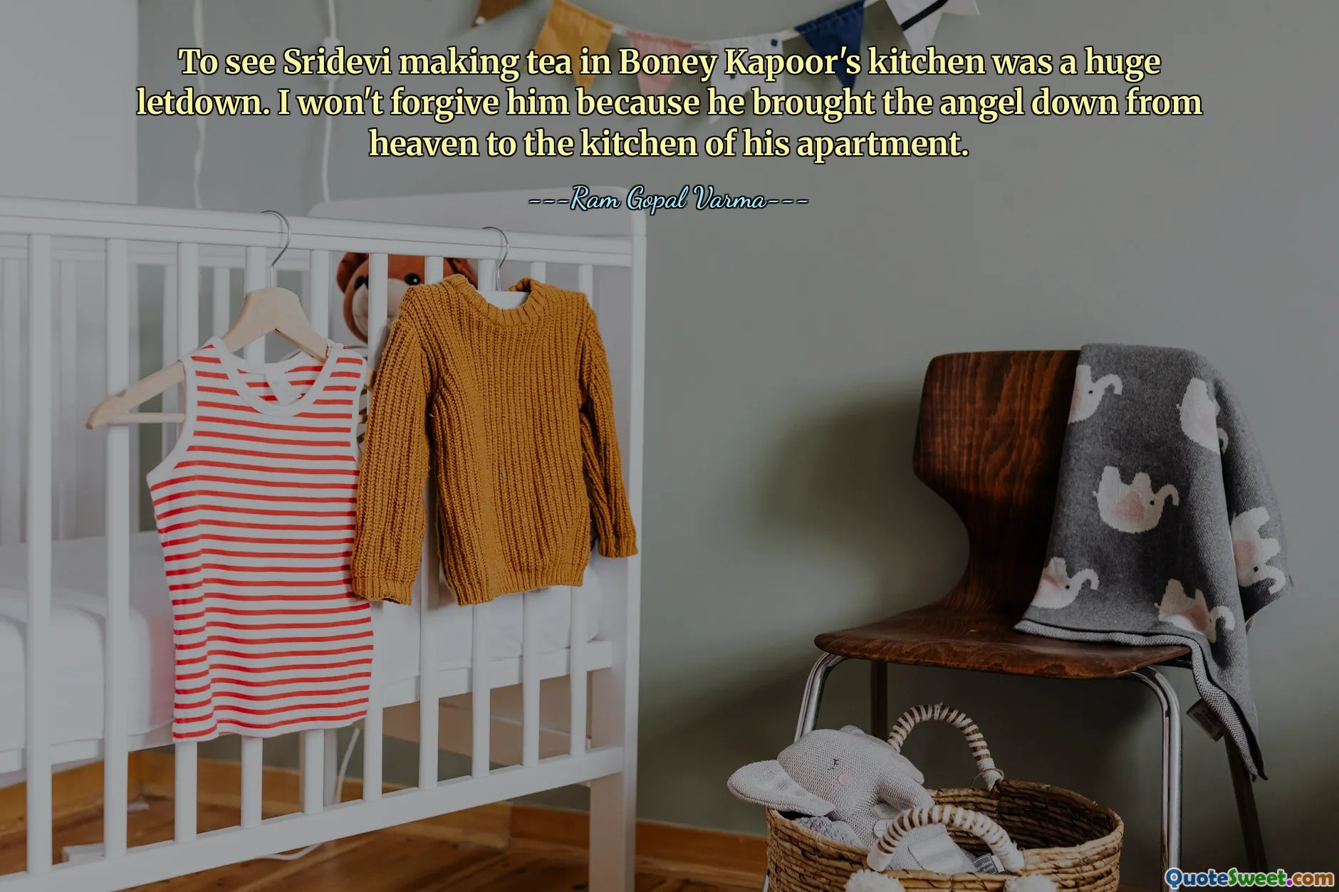 Widok Srideviego przygotowującego herbatę w kuchni Boney Kapoor był ogromnym rozczarowaniem. Nie wybaczę mu, bo sprowadził anioła z nieba do kuchni swojego mieszkania.