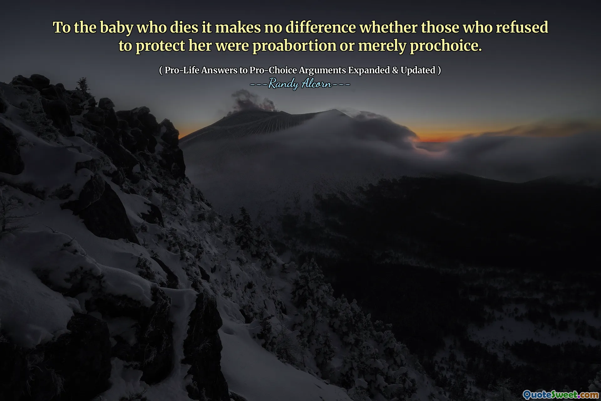 ბავშვისთვის, ვინც კვდება, არავითარი მნიშვნელობა არ აქვს თუ არა ისინი, ვინც უარი თქვეს მის დაცვაზე, იყო პროაბორტი, ან უბრალოდ პროქაოსი.