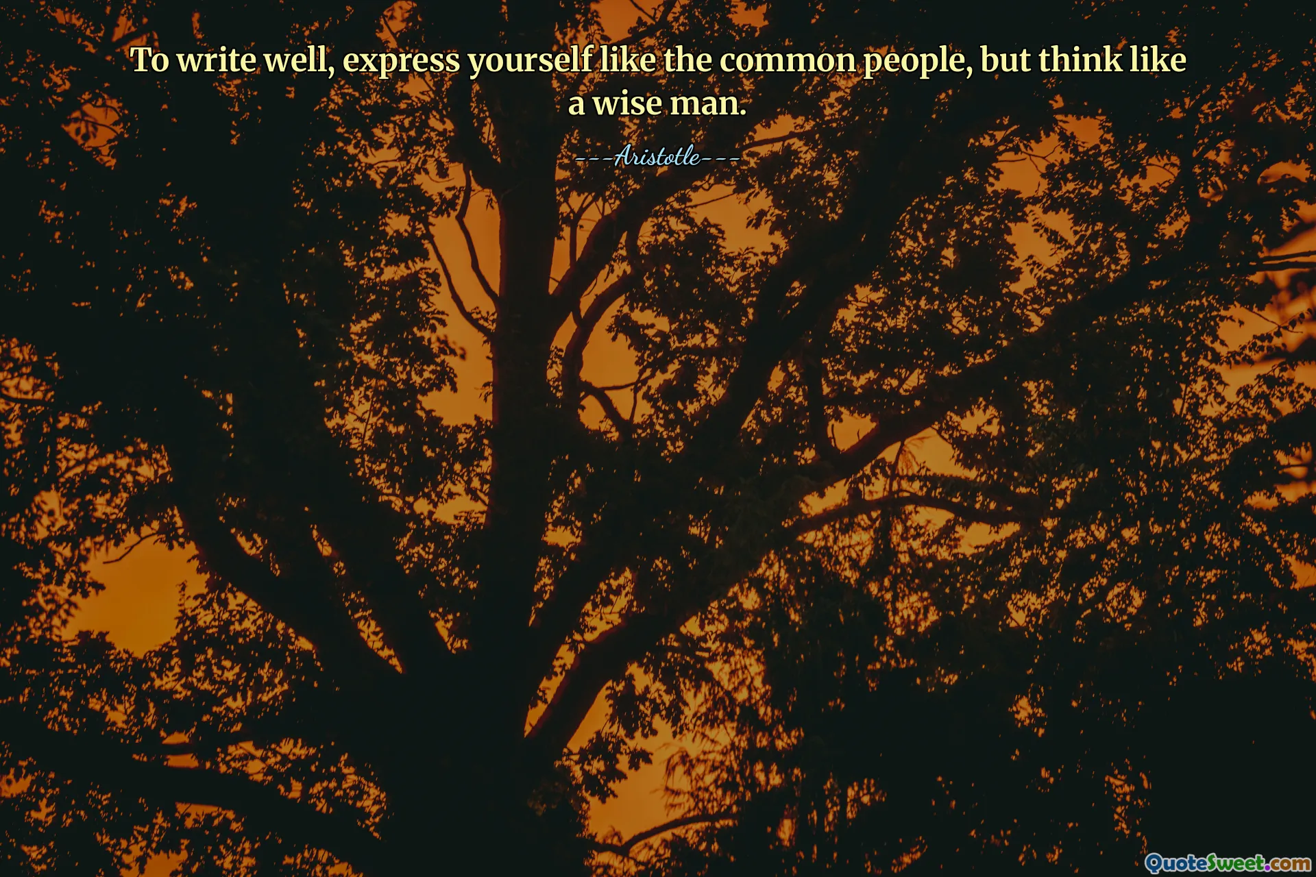 To write well, express yourself like the common people, but think like a wise man.