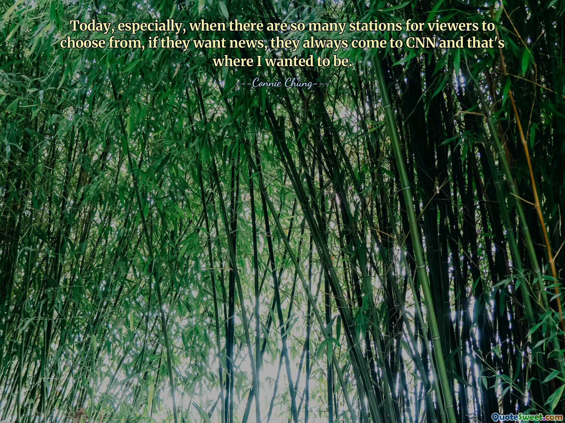 Today, especially, when there are so many stations for viewers to choose from, if they want news, they always come to CNN and that's where I wanted to be.