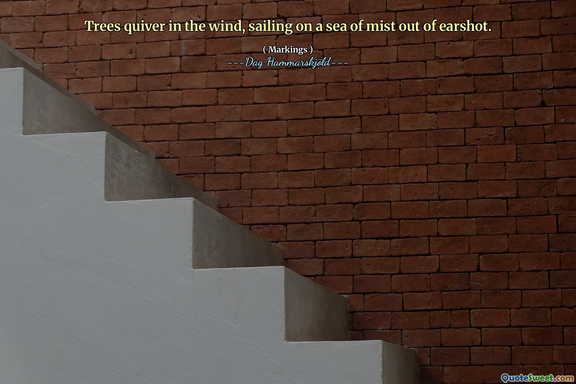 Trees quiver in the wind, sailing on a sea of mist out of earshot.