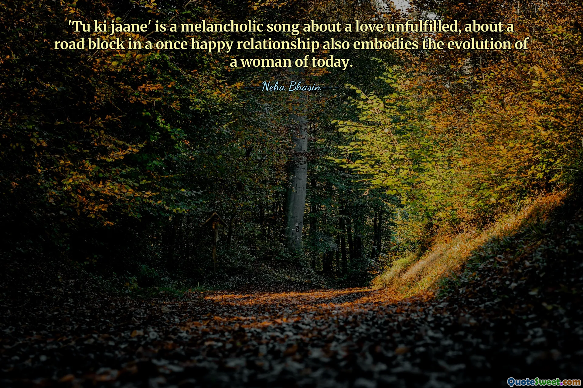 'Tu ki jaane' is a melancholic song about a love unfulfilled, about a road block in a once happy relationship also embodies the evolution of a woman of today.