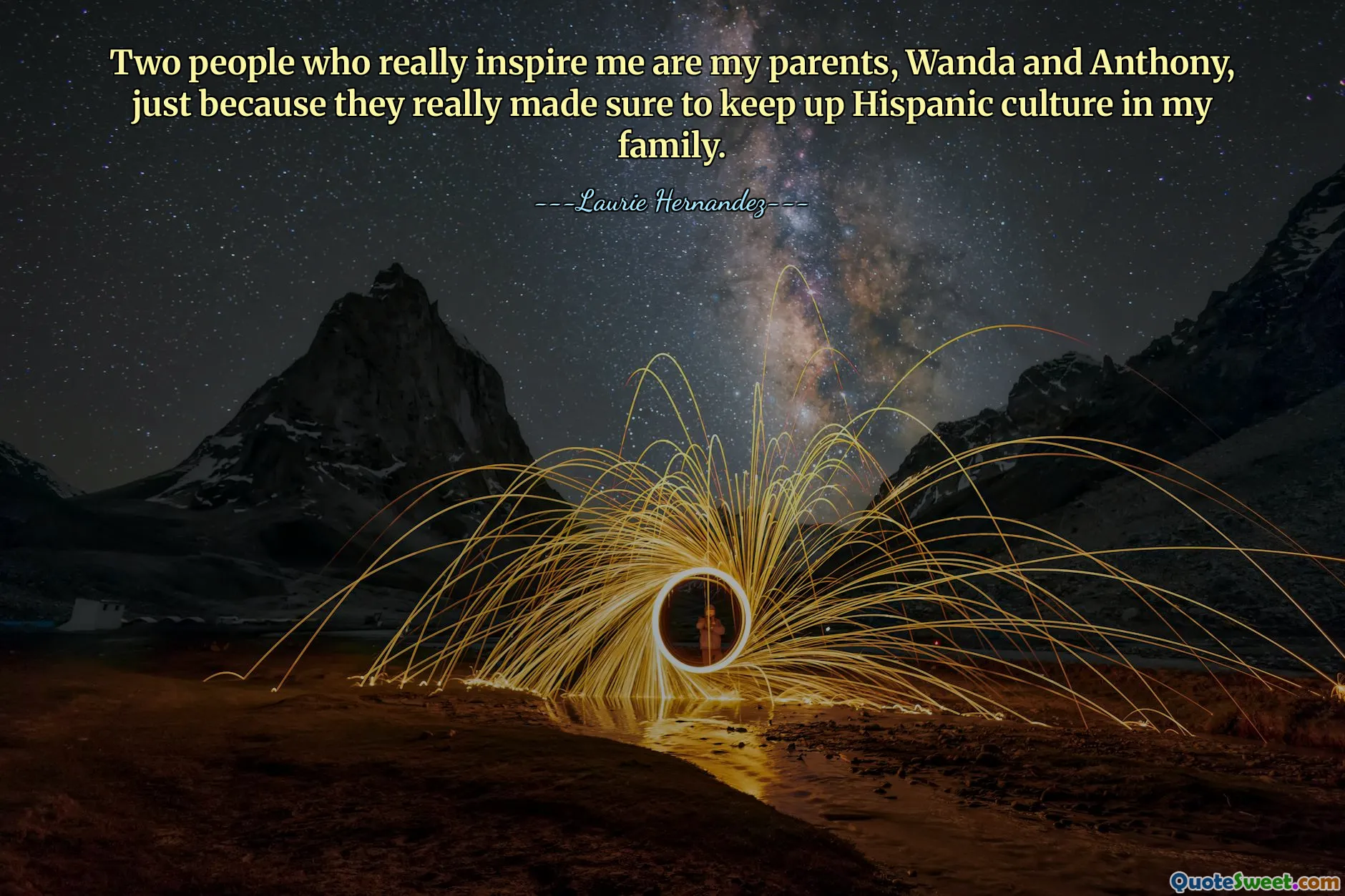 Two people who really inspire me are my parents, Wanda and Anthony, just because they really made sure to keep up Hispanic culture in my family.