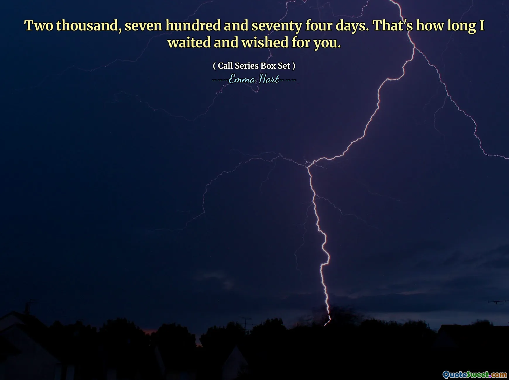 दो हजार, सात सौ पचहत्तर दिन। कितनी देर तक मैं इंतजार कर रहा था और आपके लिए कामना करता था।