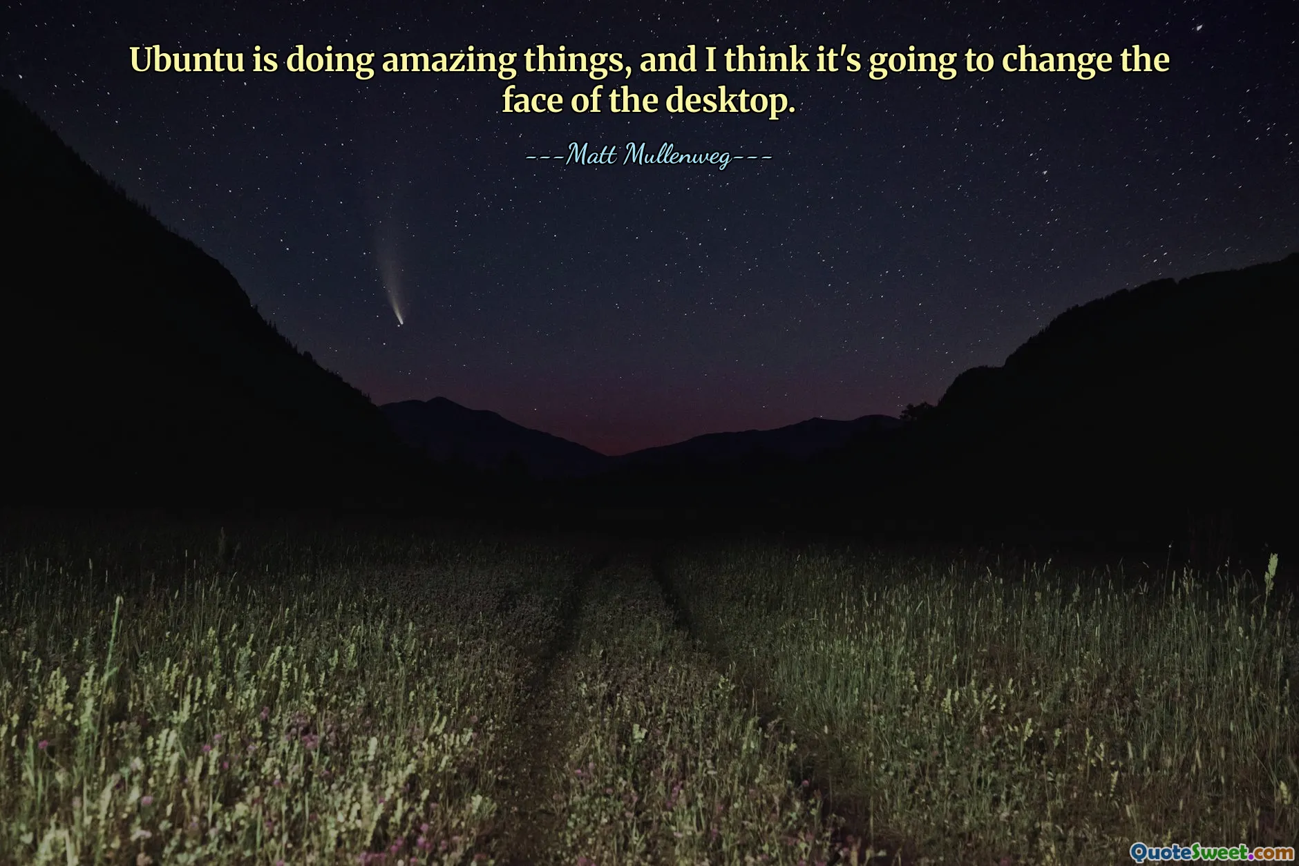 Ubuntu is doing amazing things, and I think it's going to change the face of the desktop.