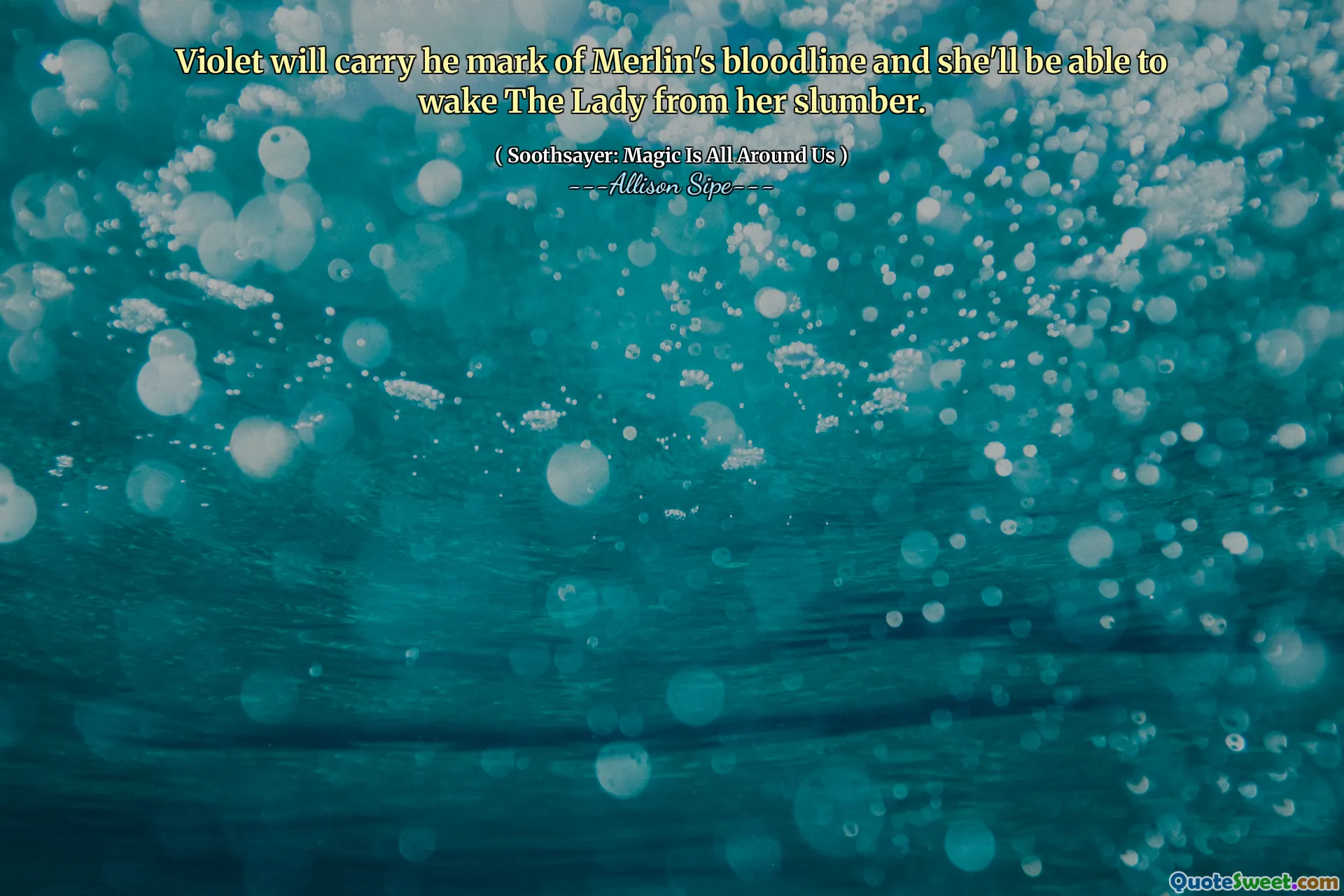 Violet will carry he mark of Merlin's bloodline and she'll be able to wake The Lady from her slumber.