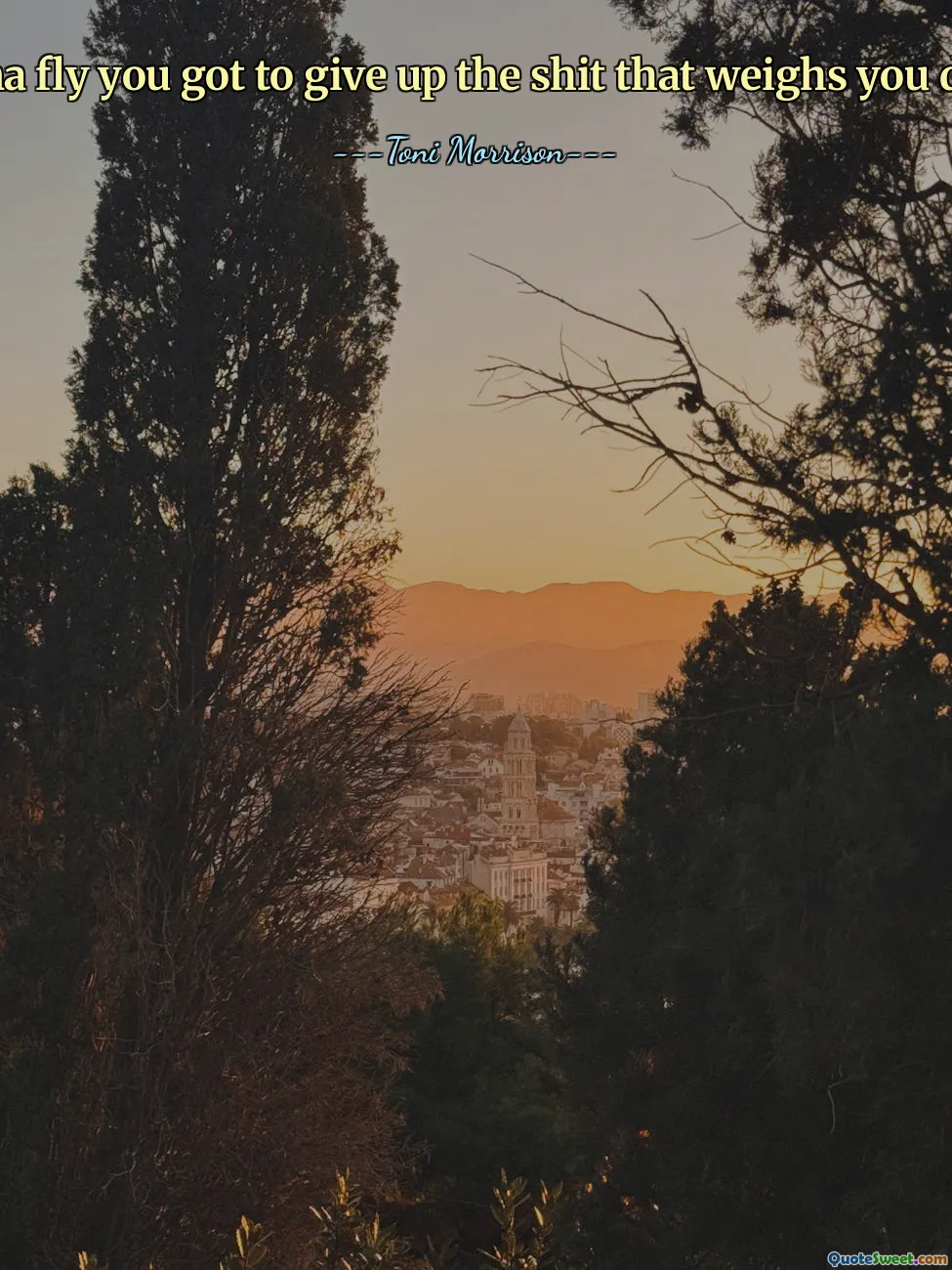 Wanna fly you got to give up the shit that weighs you down.