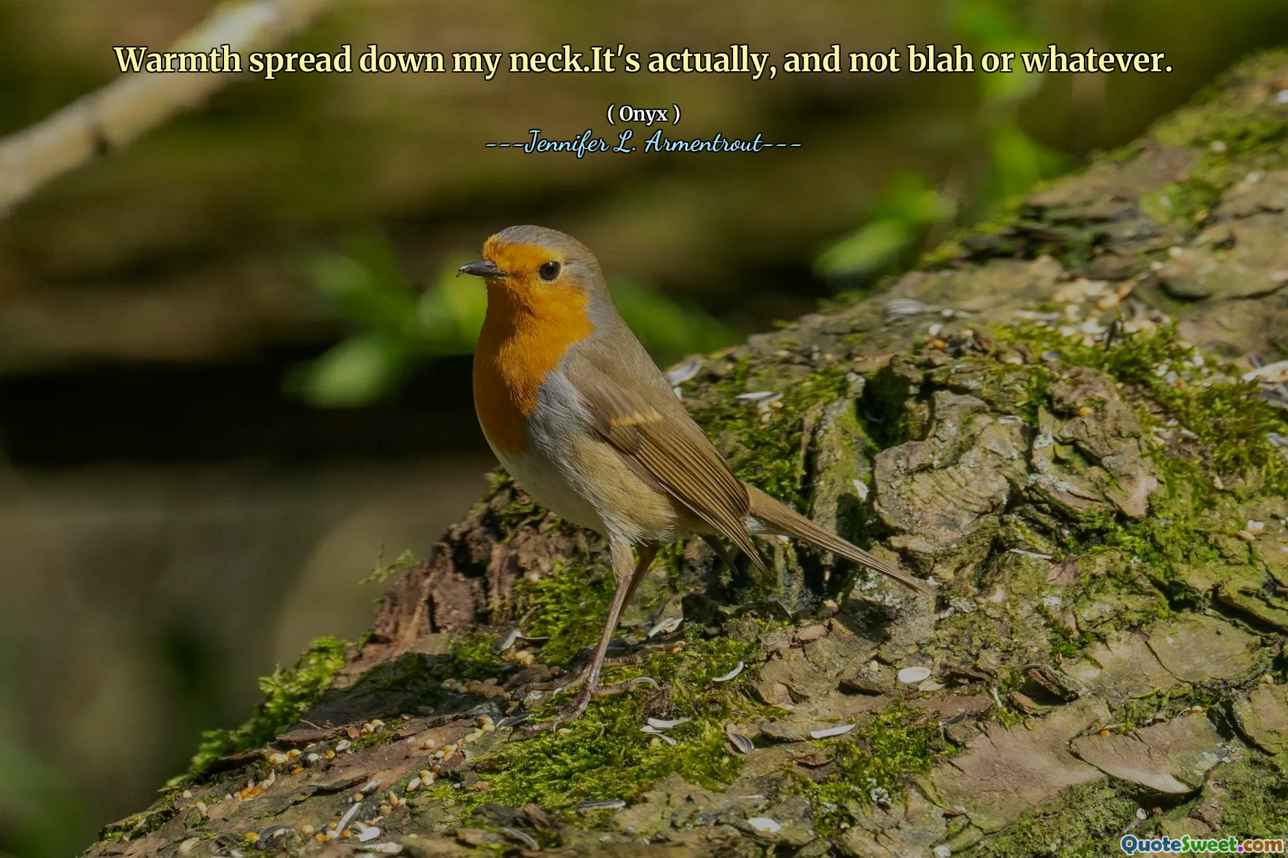 Warmth spread down my neck.It's actually, and not blah or whatever.