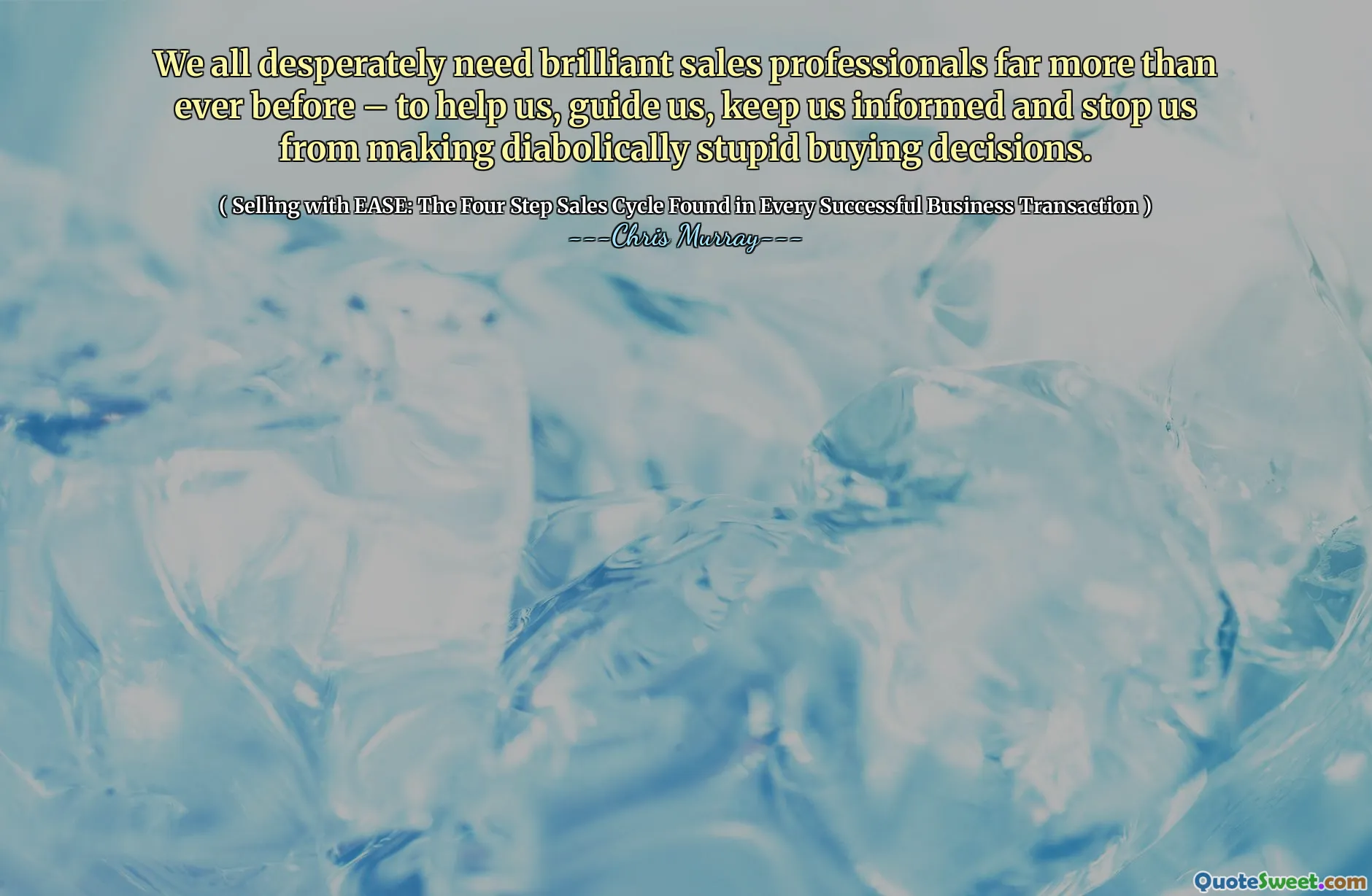 Todos nós precisamos desesperadamente de profissionais de vendas brilhantes muito mais do que nunca - para nos ajudar, nos guiar, nos manter informados e nos impedir de tomar decisões de compra diabolicamente estúpidas.