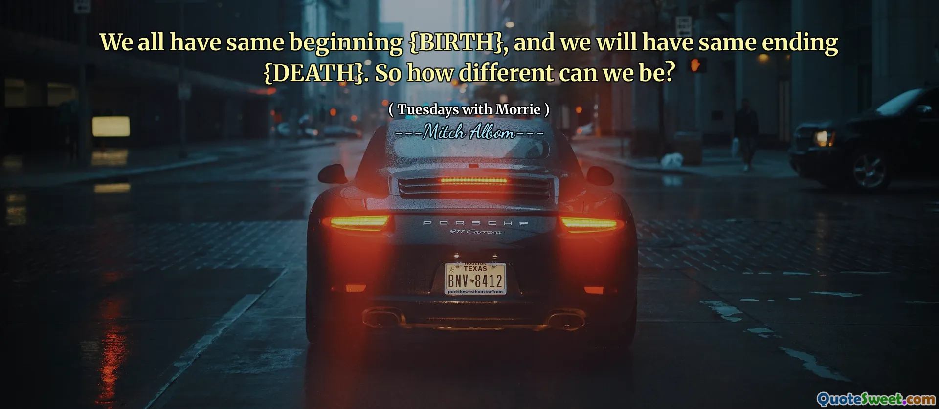 Nous avons tous le même début {naissance}, et nous aurons la même fin {Death}. Alors, comment pouvons-nous être différents?
