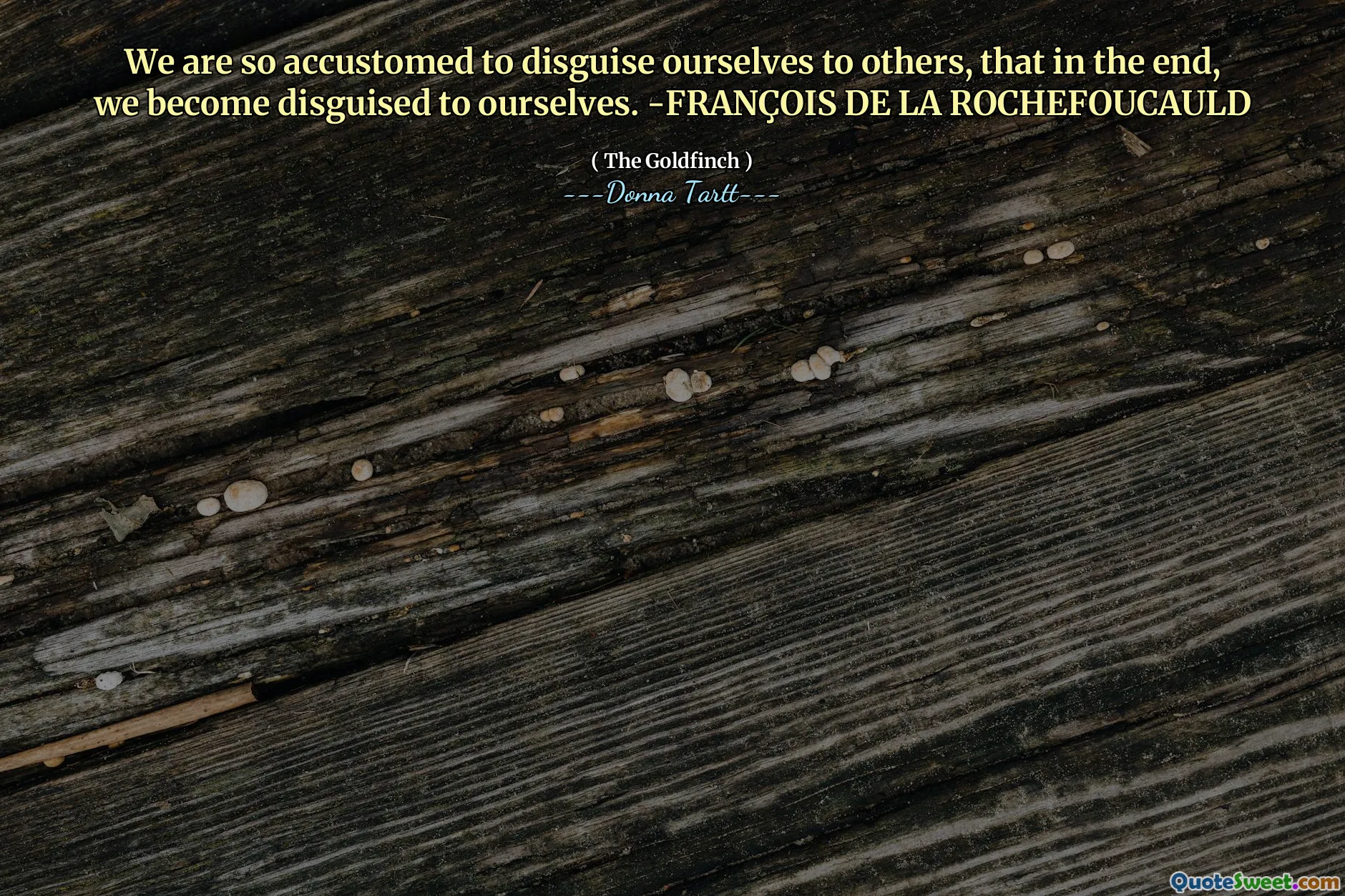 We are so accustomed to disguise ourselves to others, that in the end, we become disguised to ourselves. -FRANÇOIS DE LA ROCHEFOUCAULD