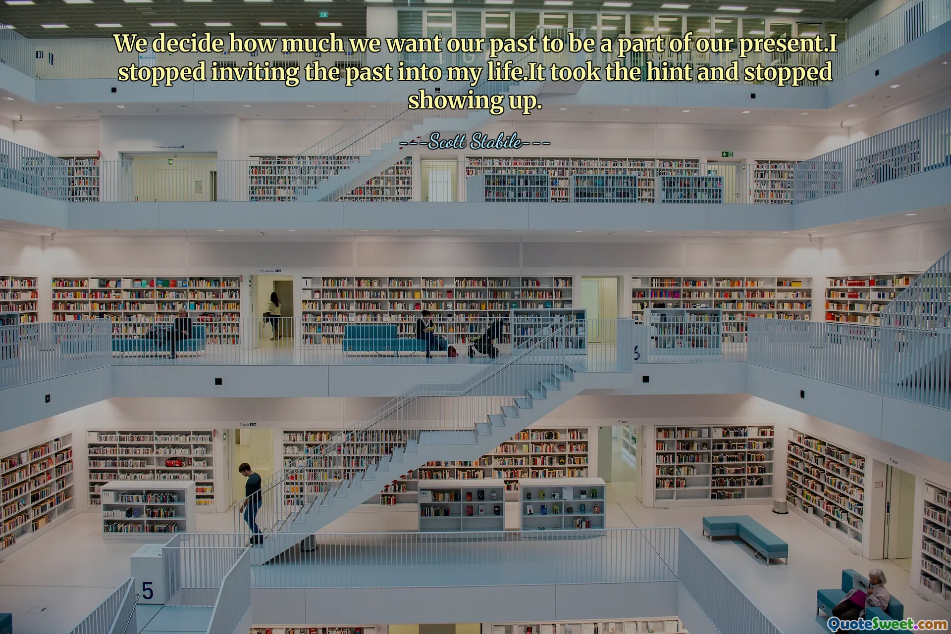 We decide how much we want our past to be a part of our present.I stopped inviting the past into my life.It took the hint and stopped showing up.