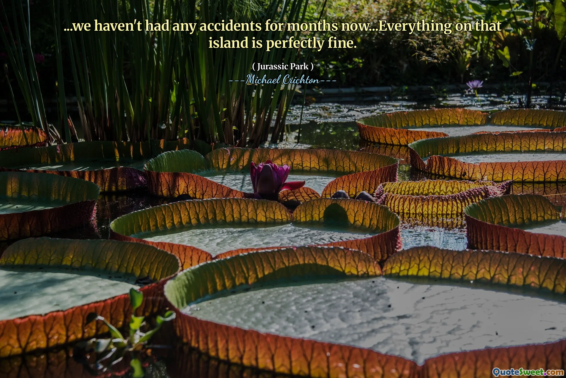 ... لم يكن لدينا أي حوادث منذ شهور الآن ... كل شيء في تلك الجزيرة بخير تمامًا.