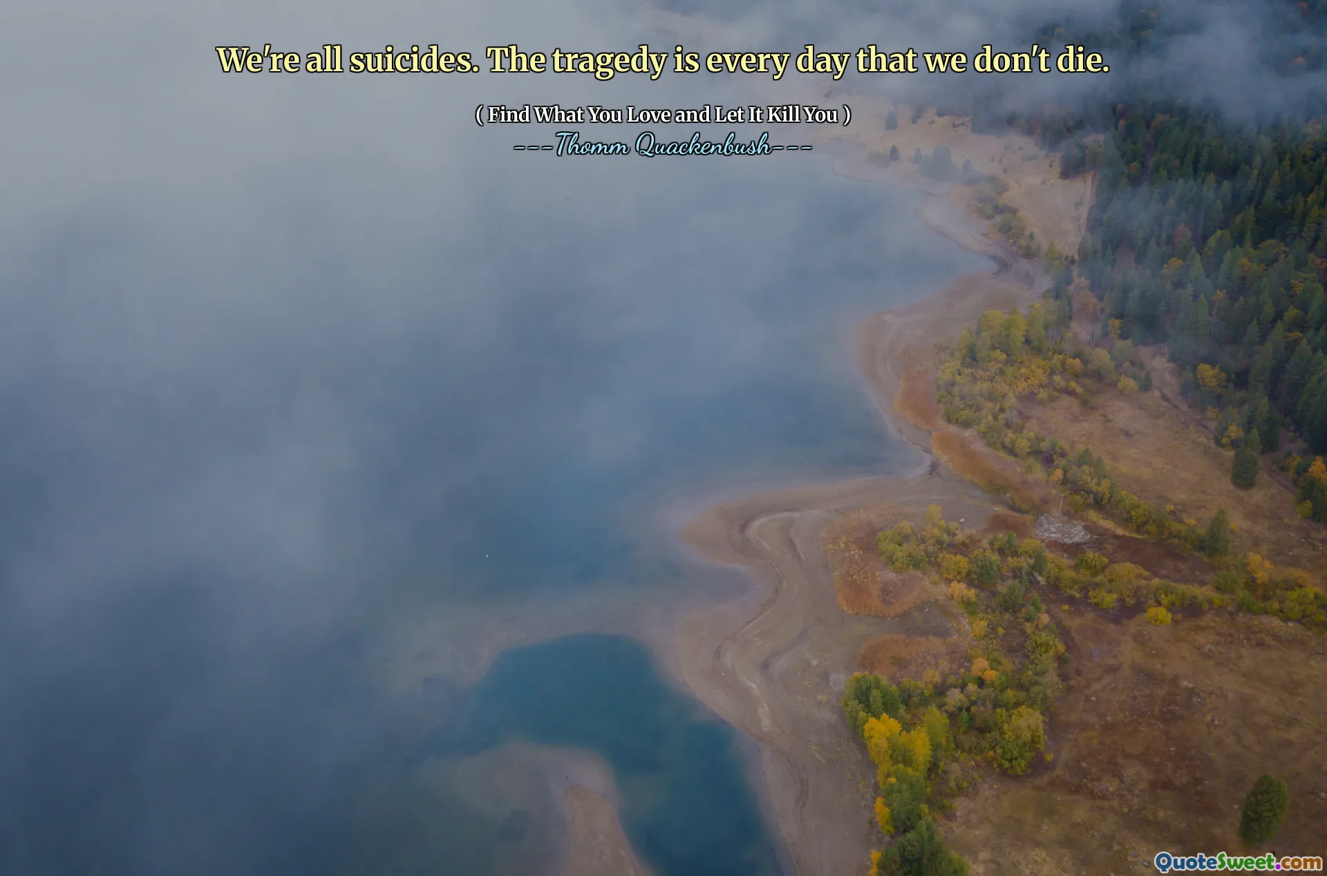 We're all suicides. The tragedy is every day that we don't die.