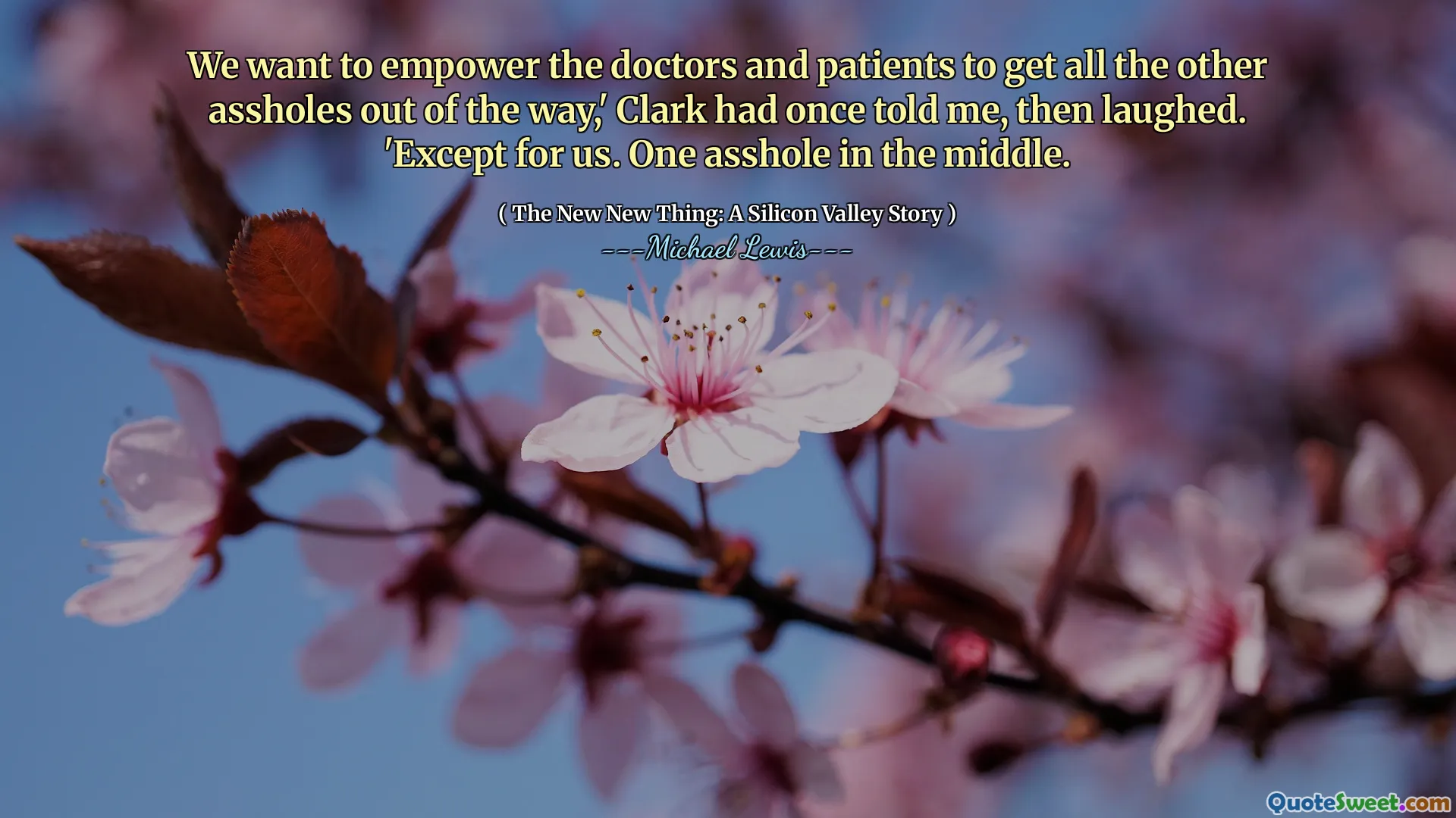 We want to empower the doctors and patients to get all the other assholes out of the way,' Clark had once told me, then laughed. 'Except for us. One asshole in the middle.
