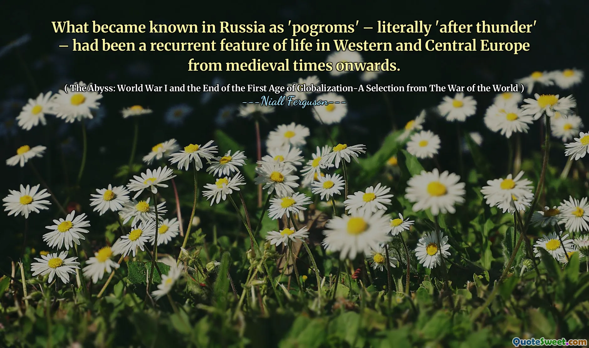 What became known in Russia as 'pogroms' – literally 'after thunder' – had been a recurrent feature of life in Western and Central Europe from medieval times onwards.