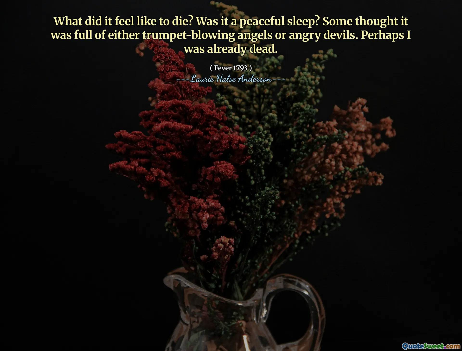 What did it feel like to die? Was it a peaceful sleep? Some thought it was full of either trumpet-blowing angels or angry devils. Perhaps I was already dead.