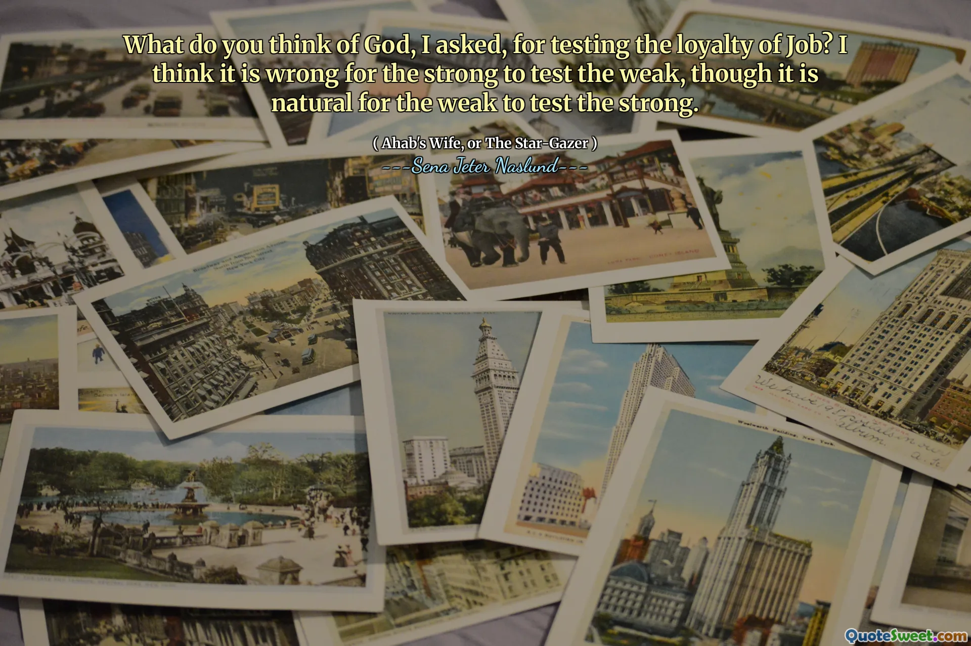 Ce părere aveți despre Dumnezeu, am cerut, pentru testarea loialității lui Iov? Cred că este greșit pentru cei puternici să testeze pe cei slabi, deși este firesc ca cei slabi să testeze cei puternici.
