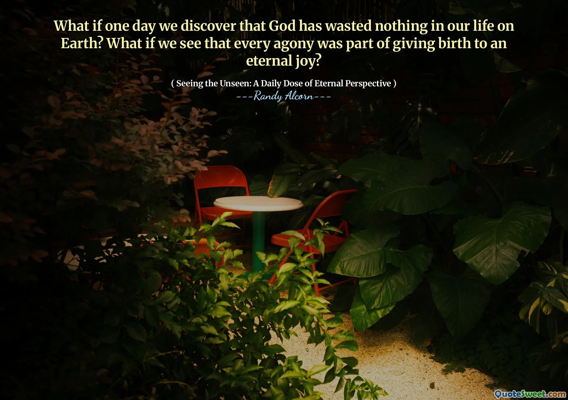 E se un giorno scopriamo che Dio non ha perso nulla nella nostra vita sulla terra? E se vedessimo che ogni agonia faceva parte di dare alla luce una gioia eterna?