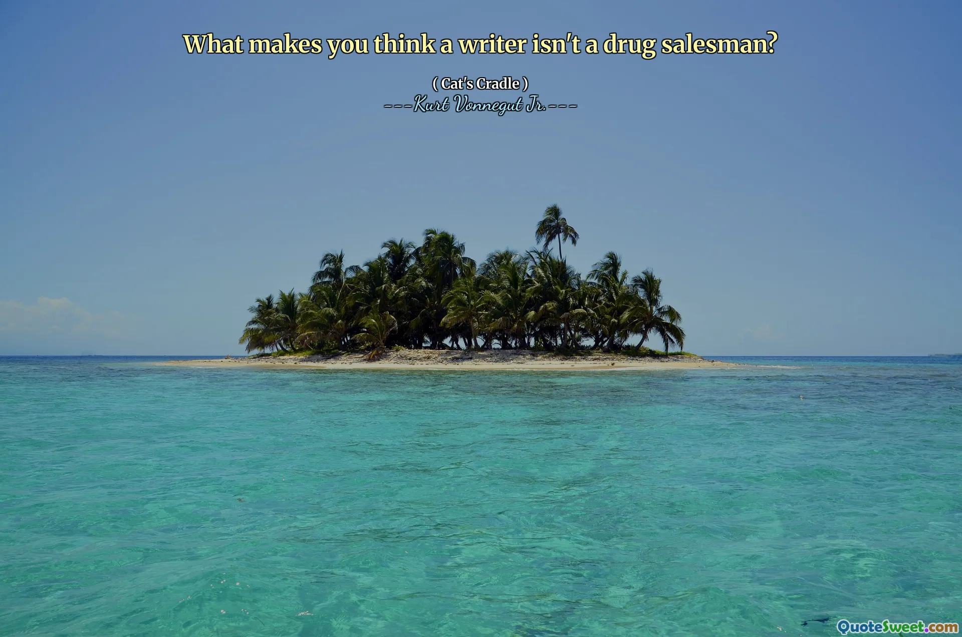 Waarom denk je dat een schrijver geen drugsverkoper is?