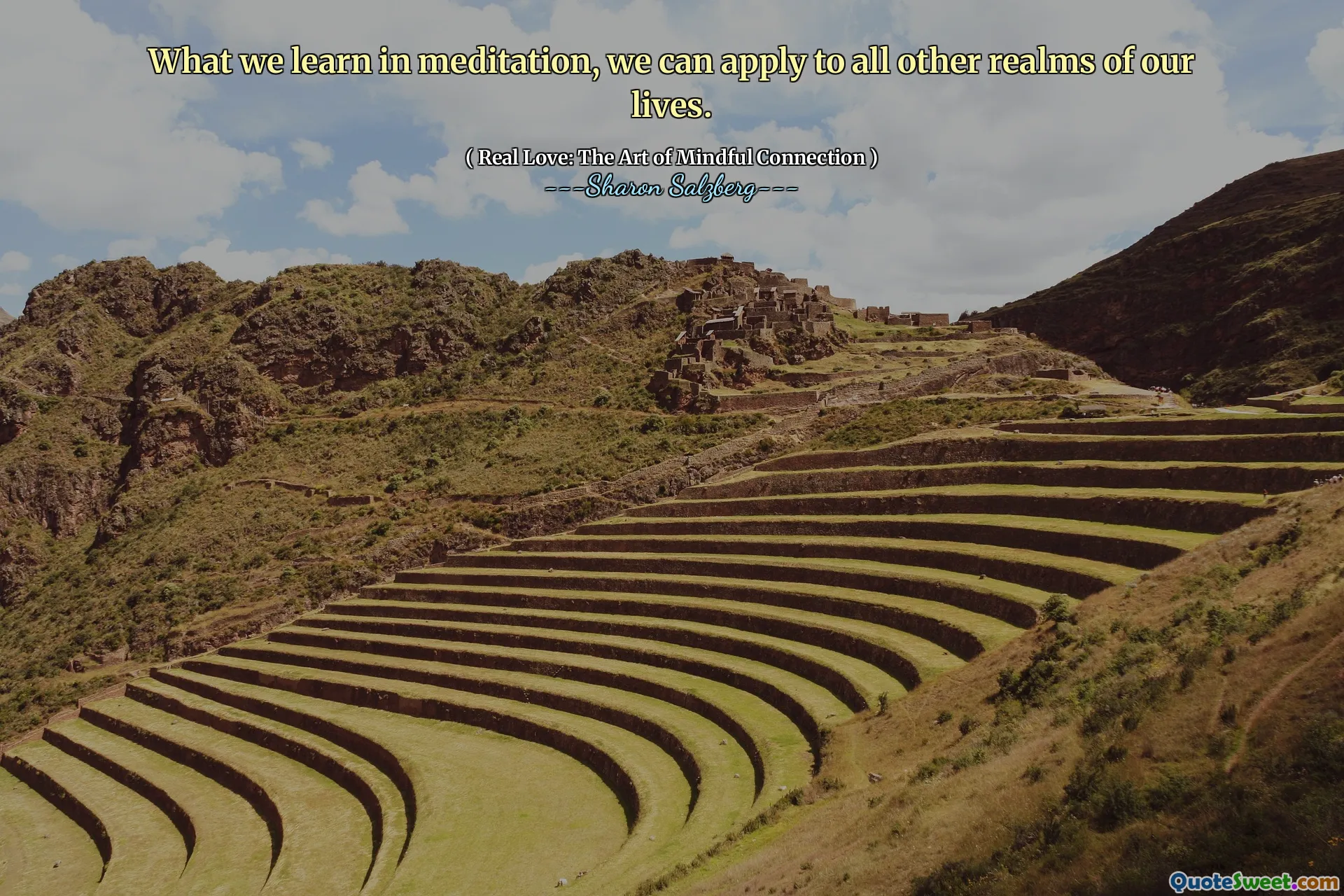 What we learn in meditation, we can apply to all other realms of our lives.