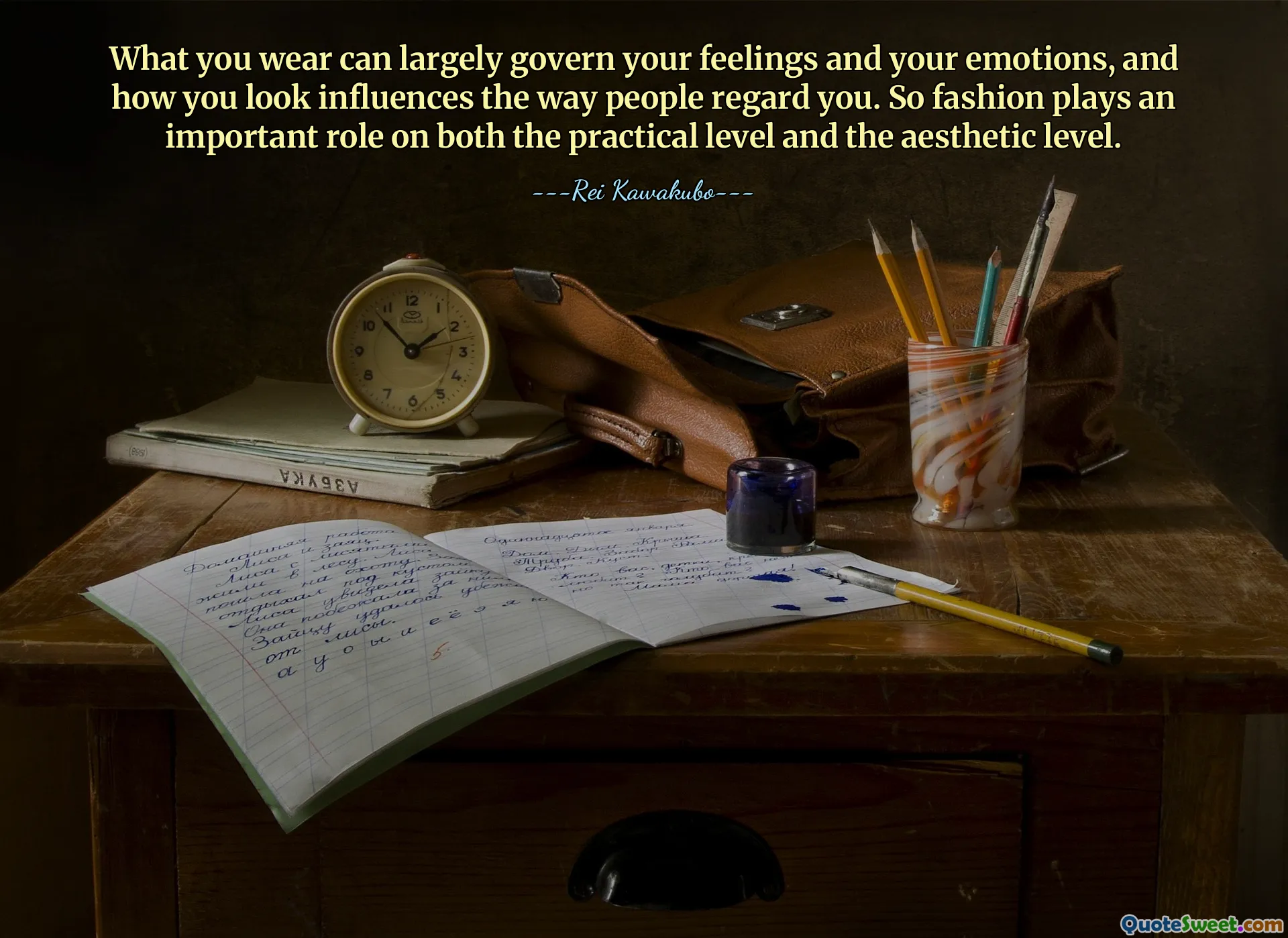 What you wear can largely govern your feelings and your emotions, and how you look influences the way people regard you. So fashion plays an important role on both the practical level and the aesthetic level.