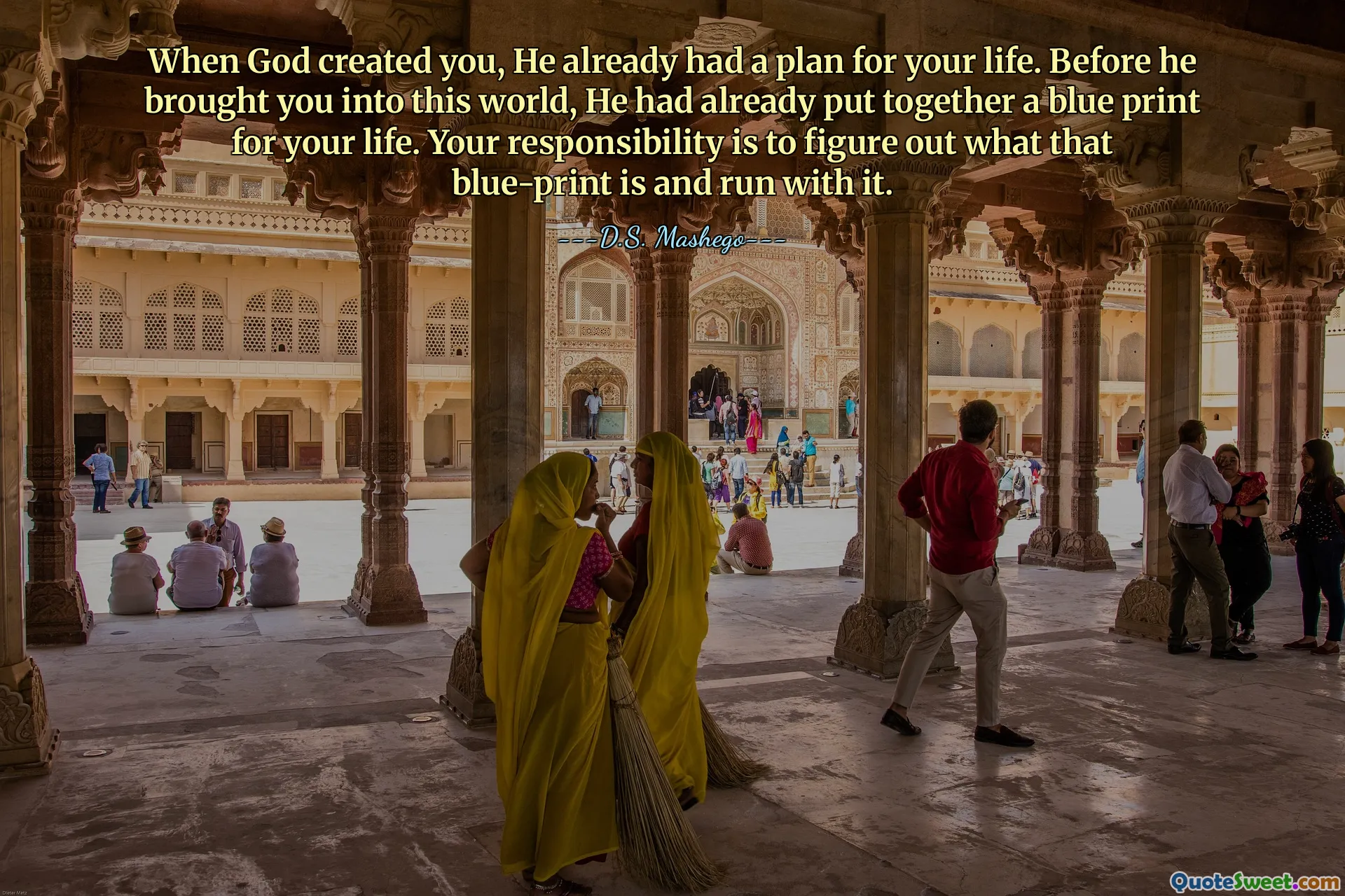 When God created you, He already had a plan for your life. Before he brought you into this world, He had already put together a blue print for your life. Your responsibility is to figure out what that blue-print is and run with it.