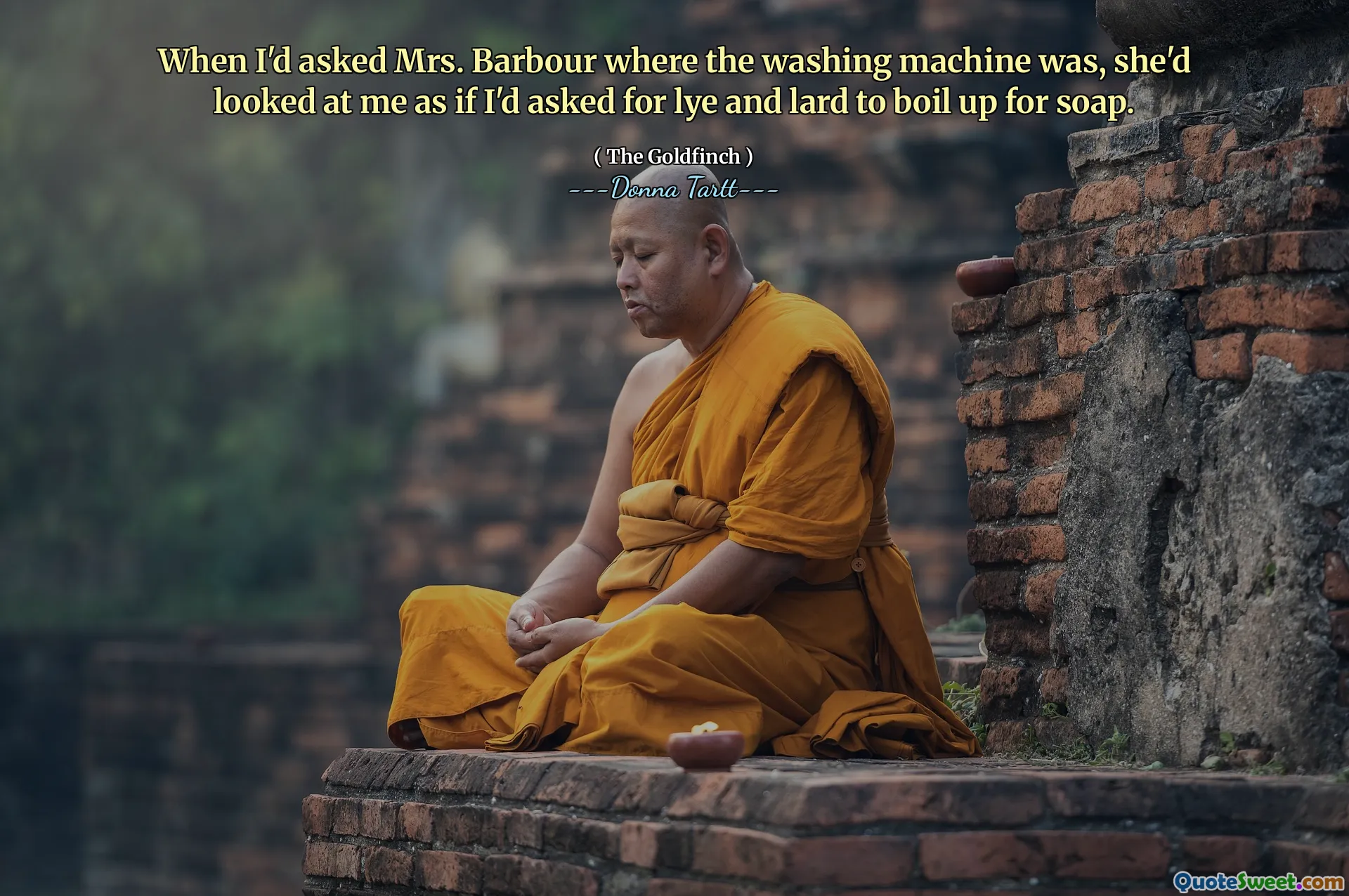 When I'd asked Mrs. Barbour where the washing machine was, she'd looked at me as if I'd asked for lye and lard to boil up for soap.