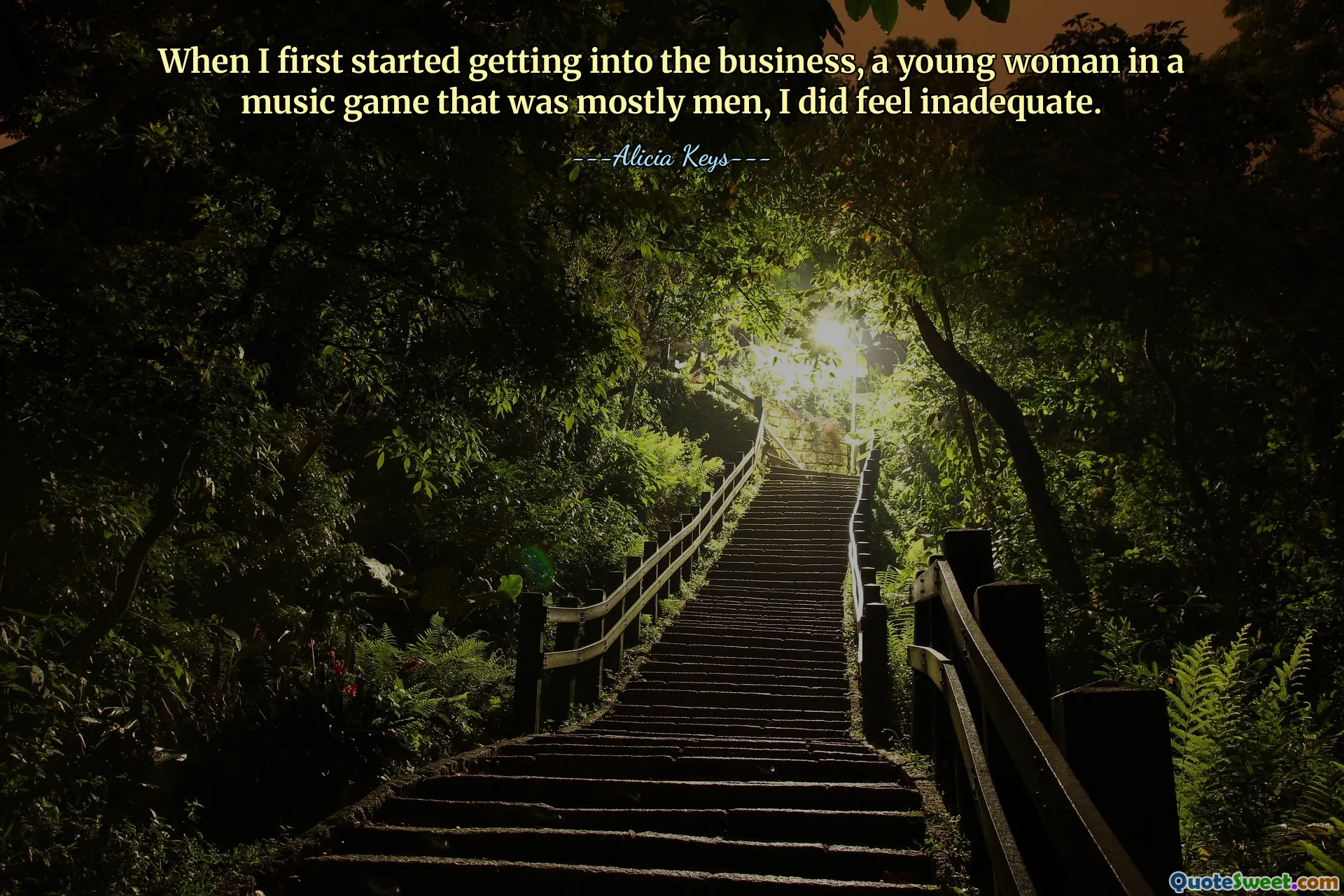 जब मैंने पहली बार व्यवसाय में उतरना शुरू किया, तो एक संगीत खेल में एक युवा महिला, जिसमें ज्यादातर पुरुष थे, मुझे अपर्याप्त महसूस हुआ।