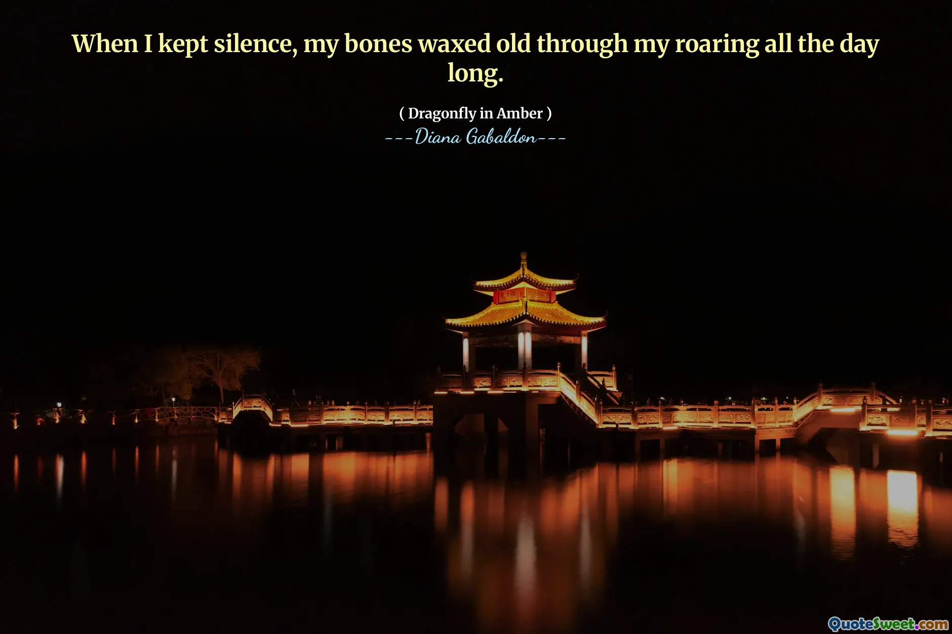 When I kept silence, my bones waxed old through my roaring all the day long.