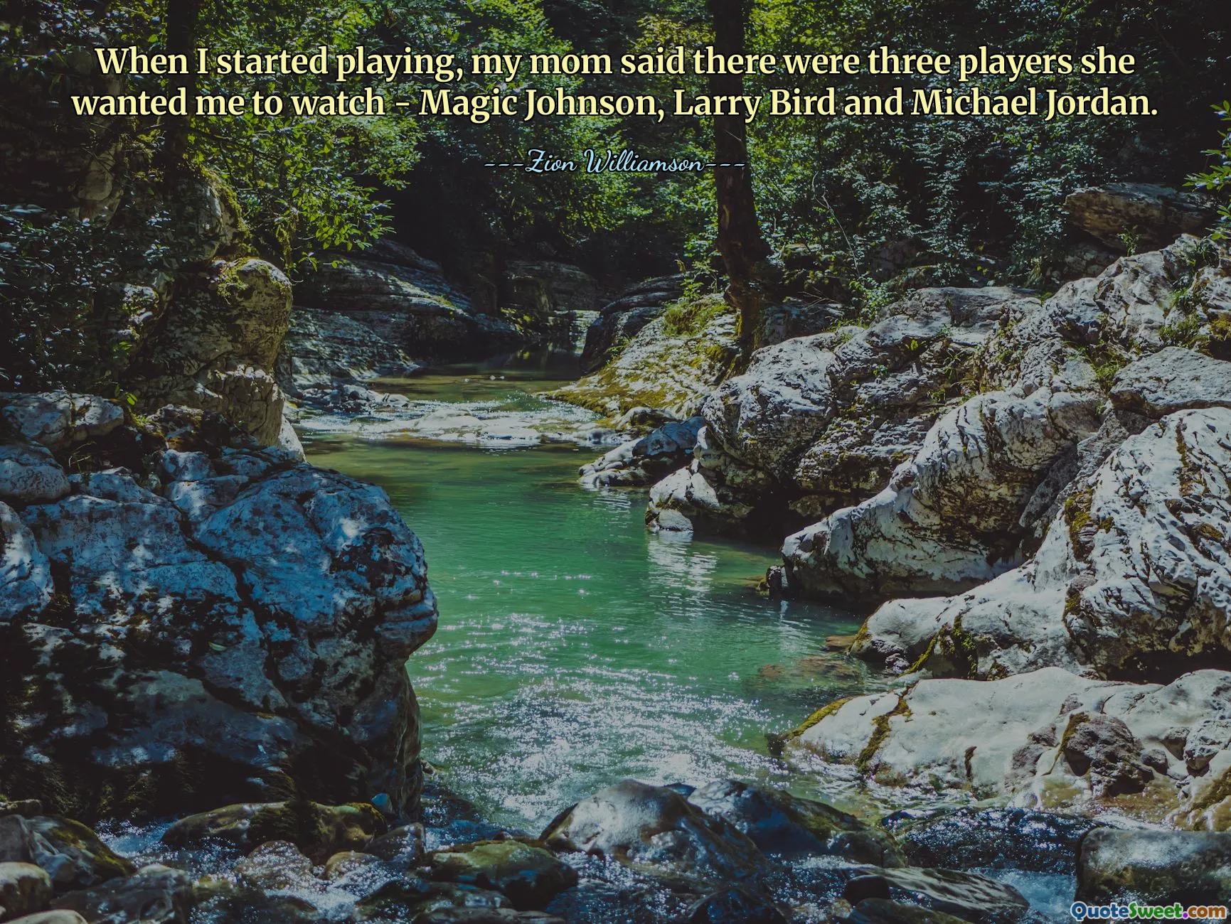 När jag började spela sa min mamma att det var tre spelare hon ville att jag skulle titta på - Magic Johnson, Larry Bird och Michael Jordan.