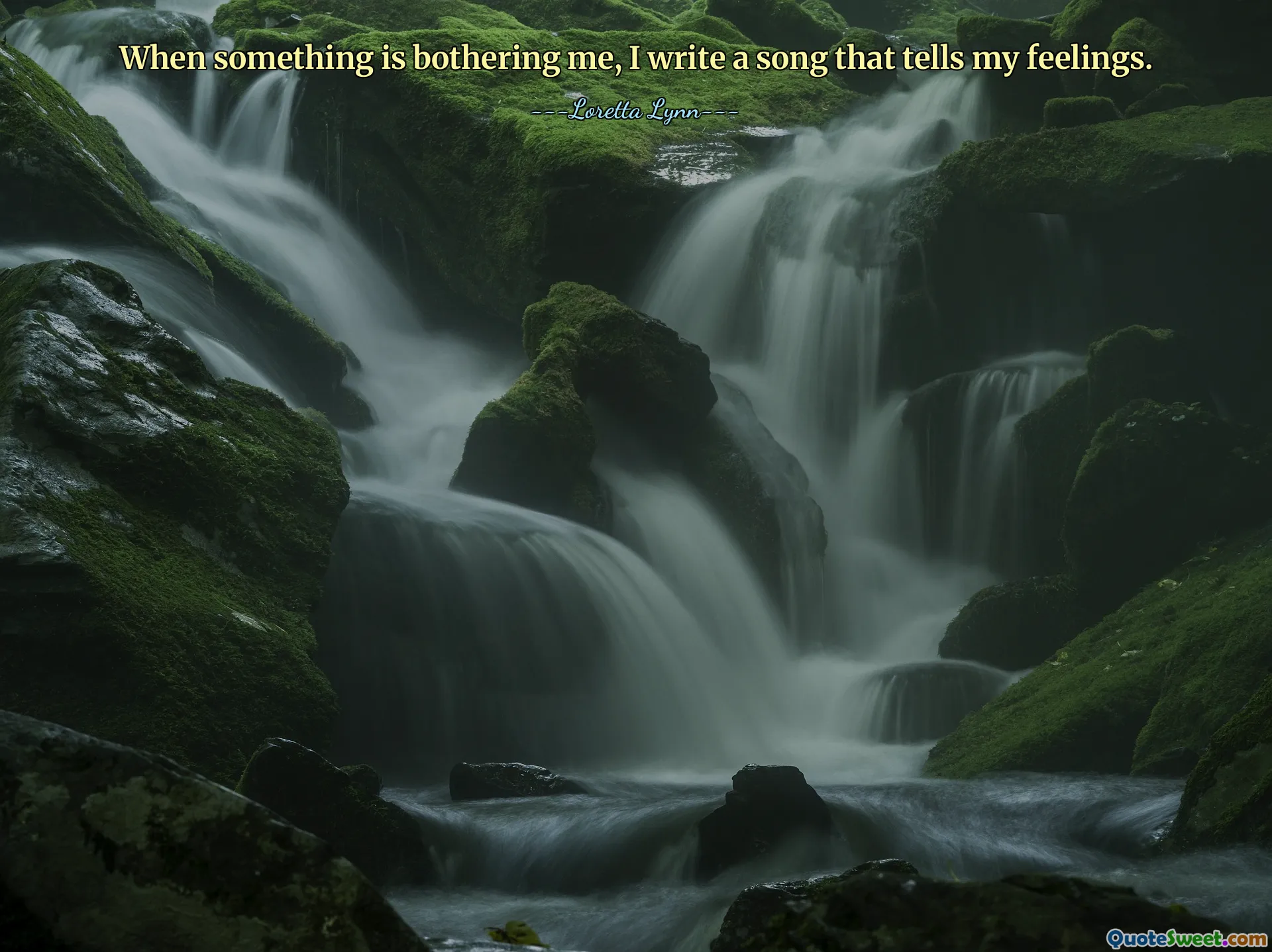 When something is bothering me, I write a song that tells my feelings.