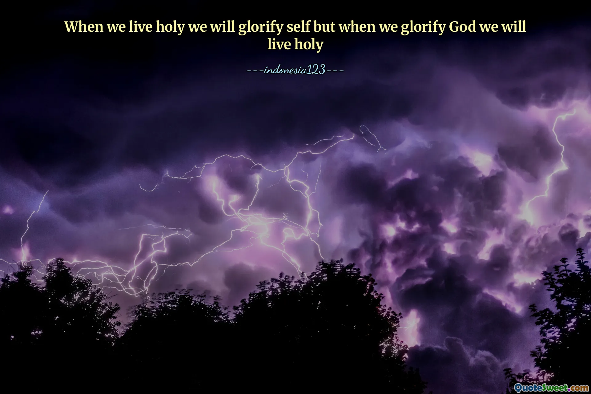 When we live holy we will glorify self but when we glorify God we will live holy