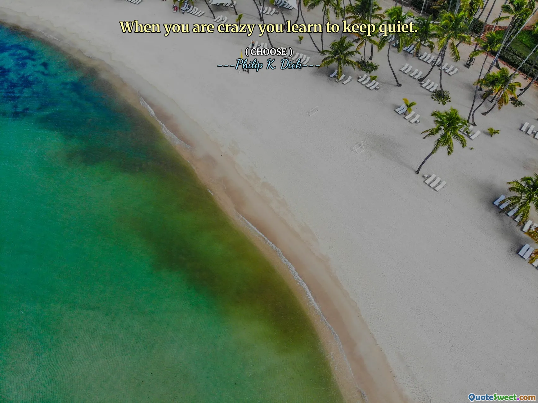 When you are crazy you learn to keep quiet.