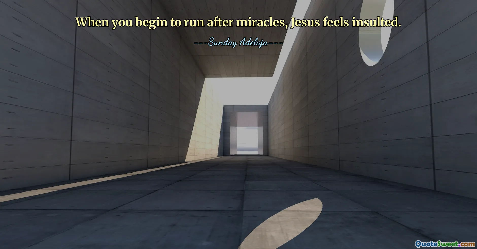 When you begin to run after miracles, Jesus feels insulted.